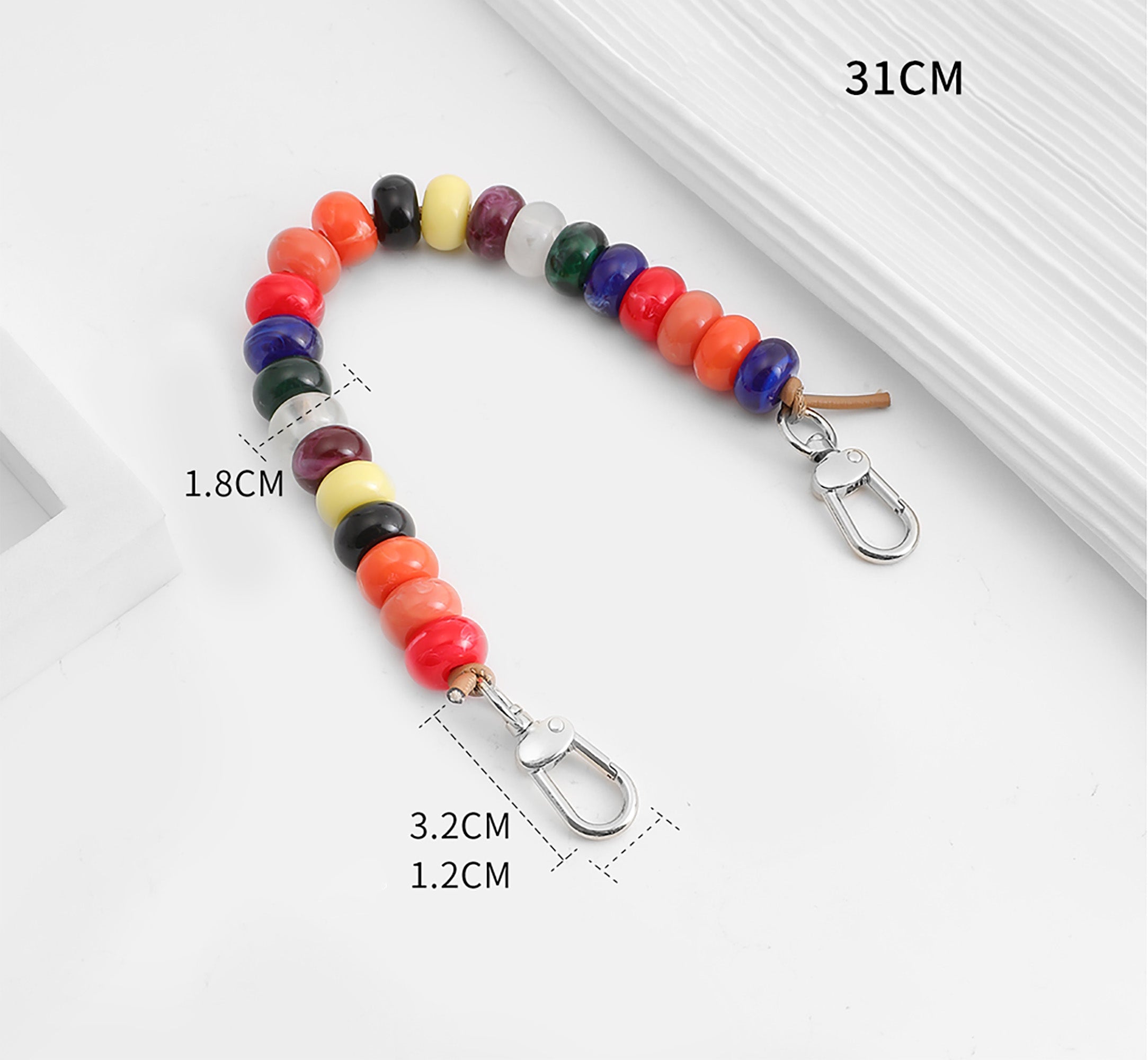 Le Pliage Mini Colorful Beaded Handbag Decorative Chain, Bag Replacement Strap, Acrylic Bag Chain.