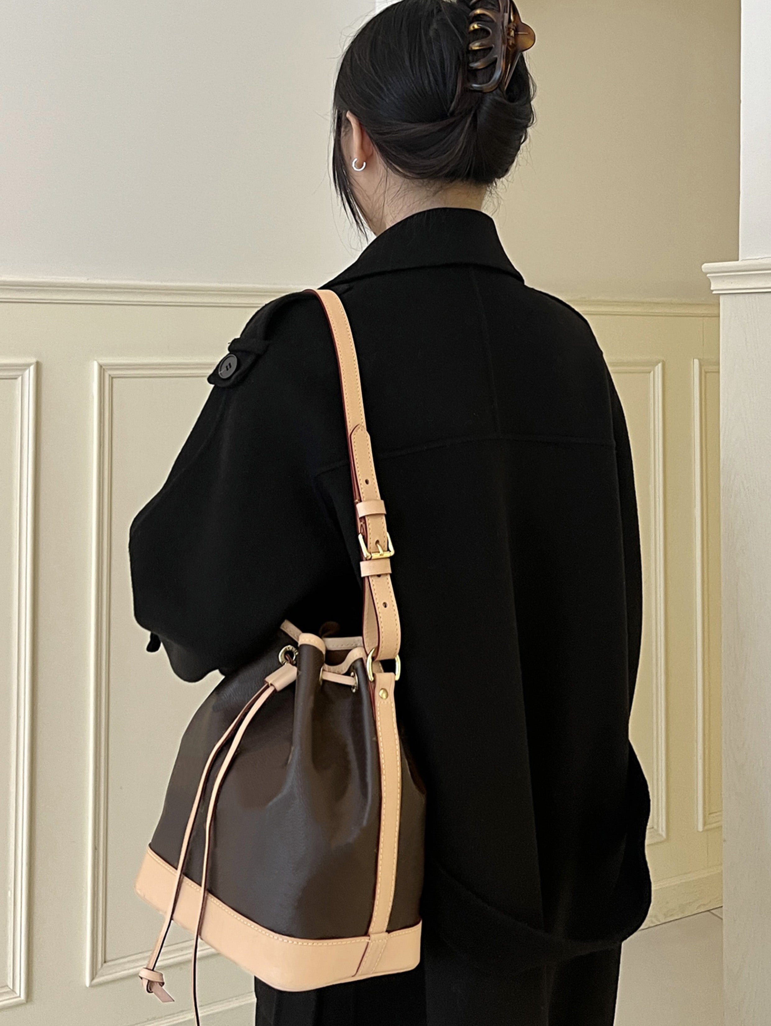 Nano Noé bag underarm leather shoulder strap, premium single shoulder bag replacement strap