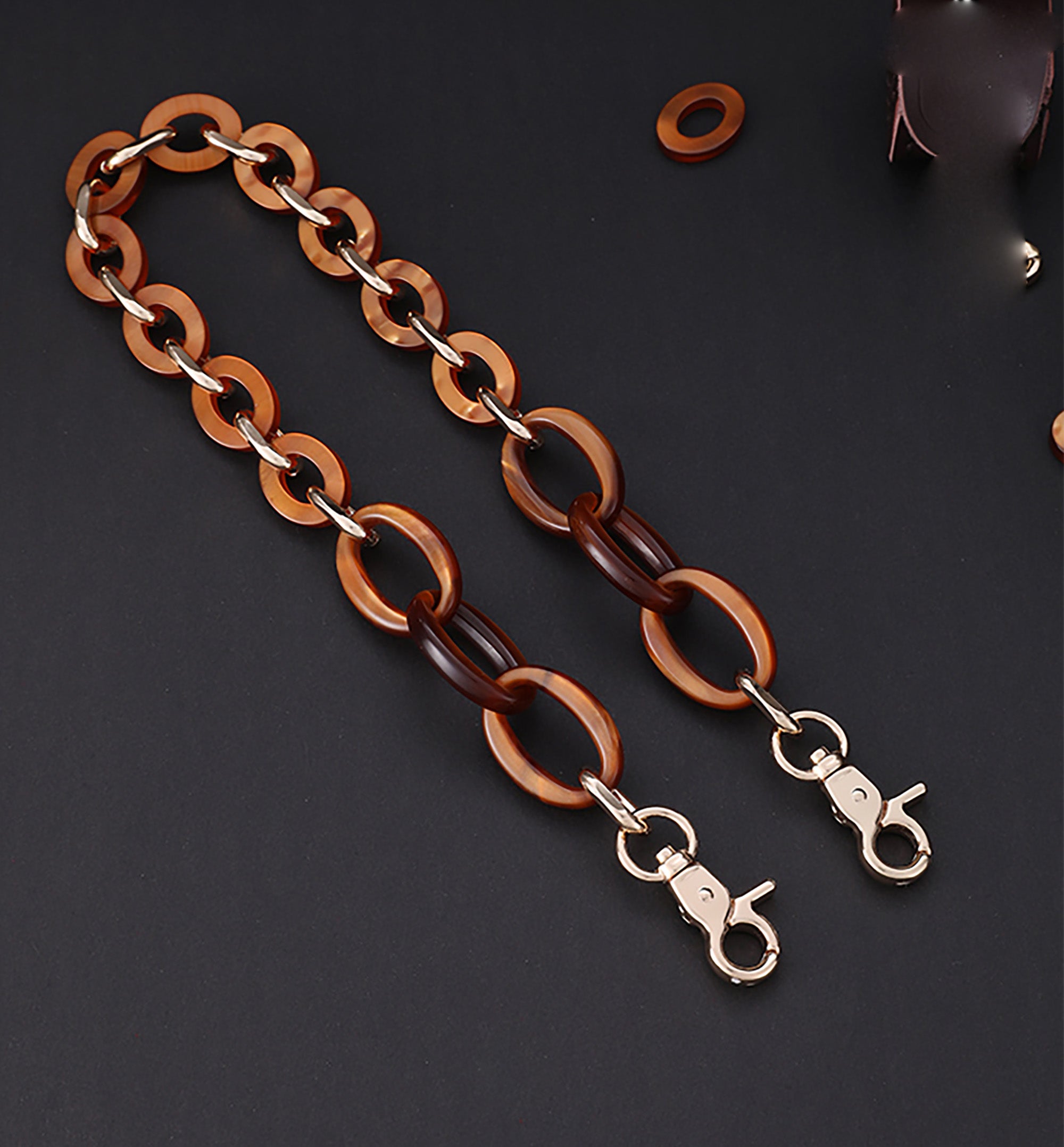 Toiletry bag modification chain accessory, acrylic underarm bag chain, replacement shoulder strap