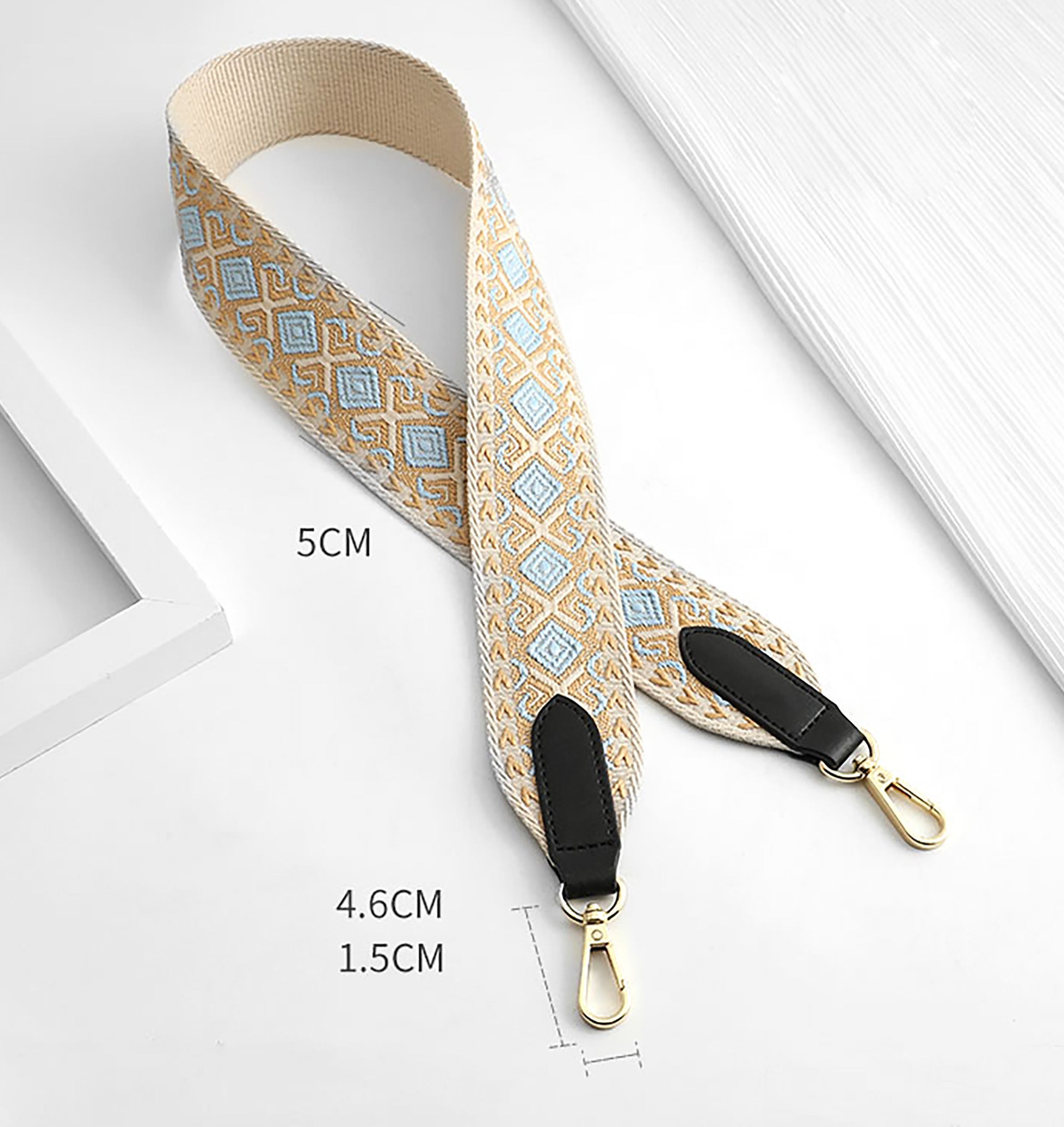 Bohemian Style Canvas Shoulder Strap, 5cm Long Bag Replacement Strap