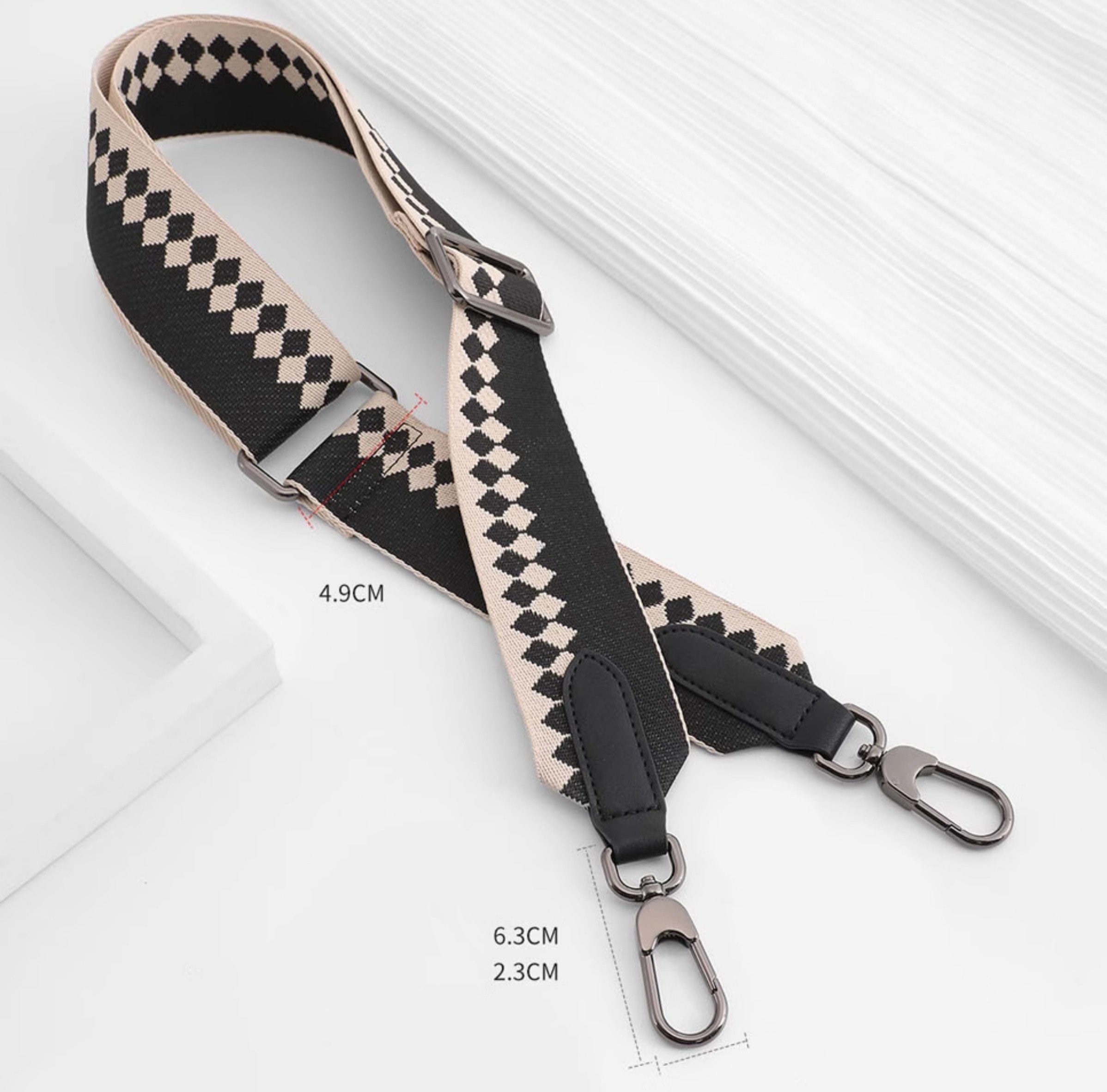 Underarm bag replacement strap, 5cm wide adjustable canvas shoulder strap, fashionable and simple single shoulder bag, crossbody bag replacement accessory