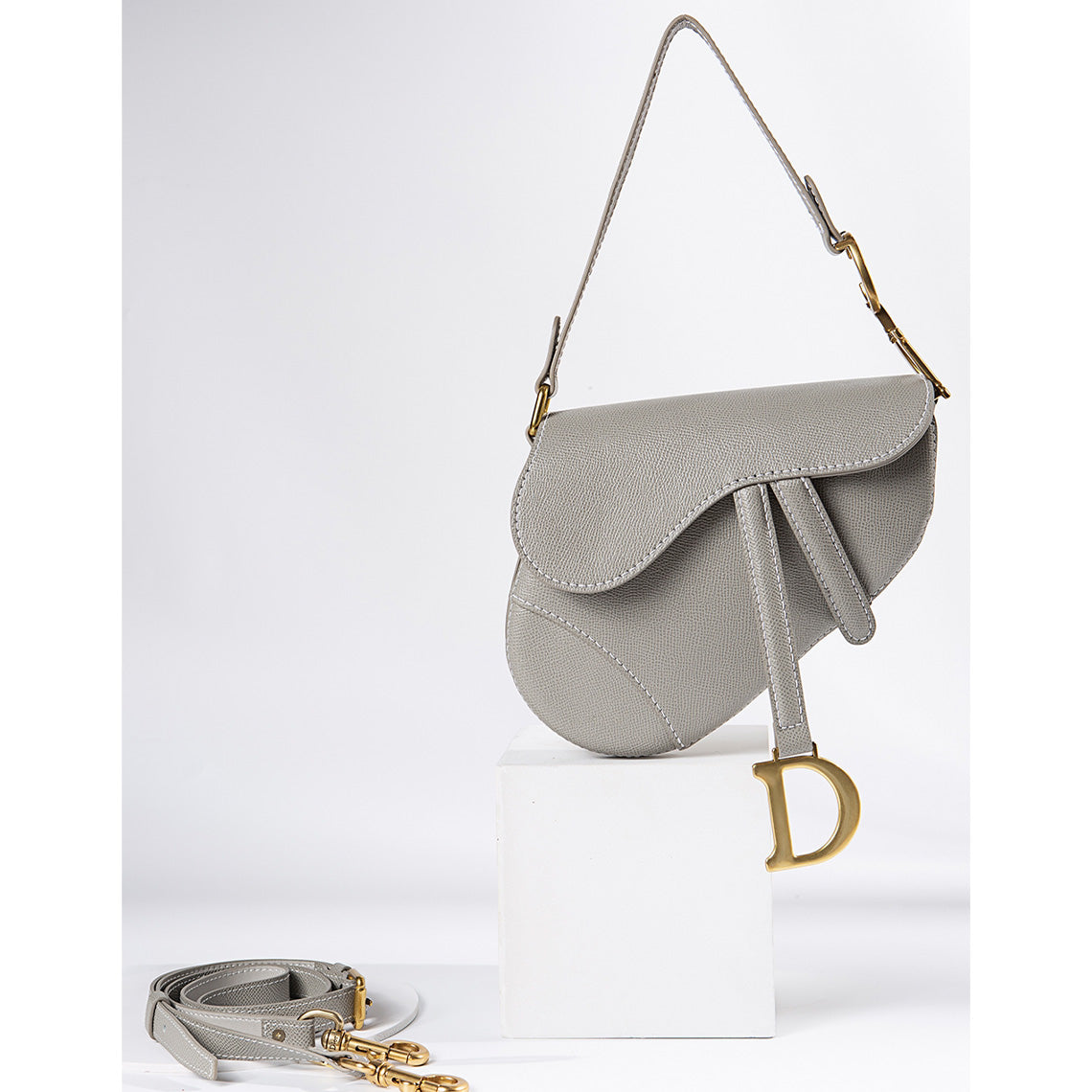Grey Leather Crossbody Saddle Bag DIY Kit | Dior Style | Wirkin