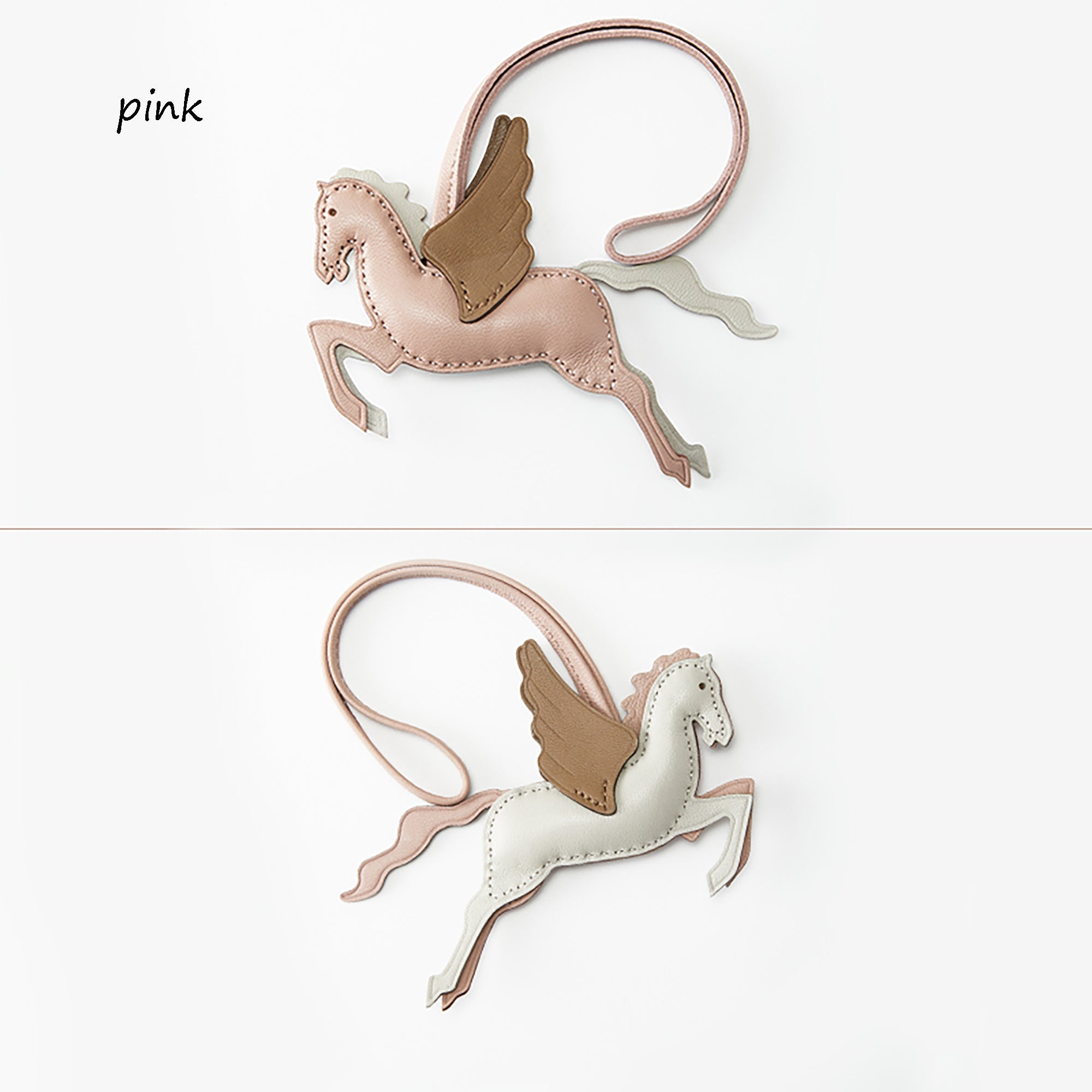Suitable for &nbsp;kelly bag strap,bolide bag,small horse charm, flying horse handmade stitched lambskin bag pendant accessory