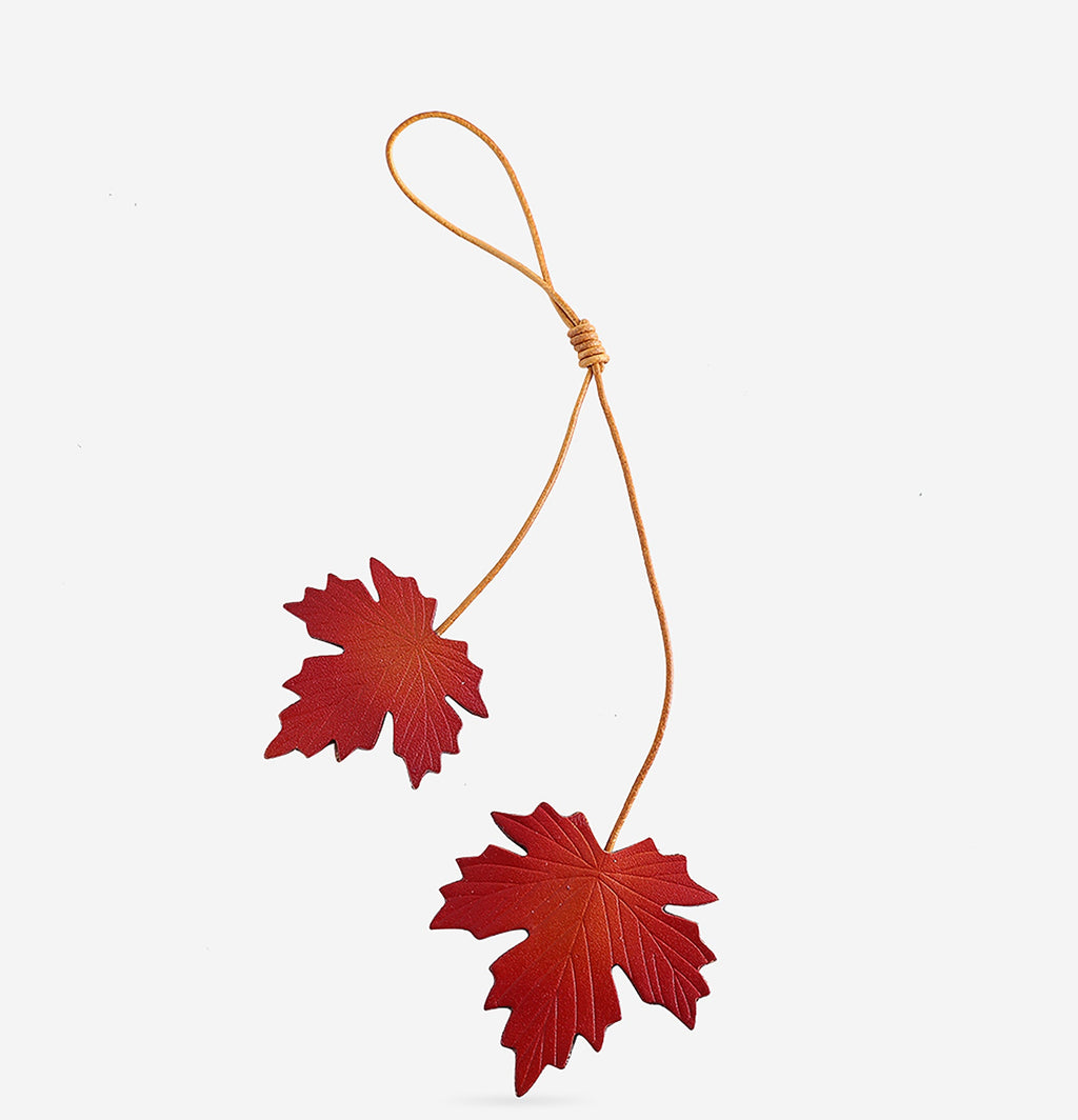 Maple leaf charm bag accessory, keychain, car gift, literary journal bookmark, DIY accessory.