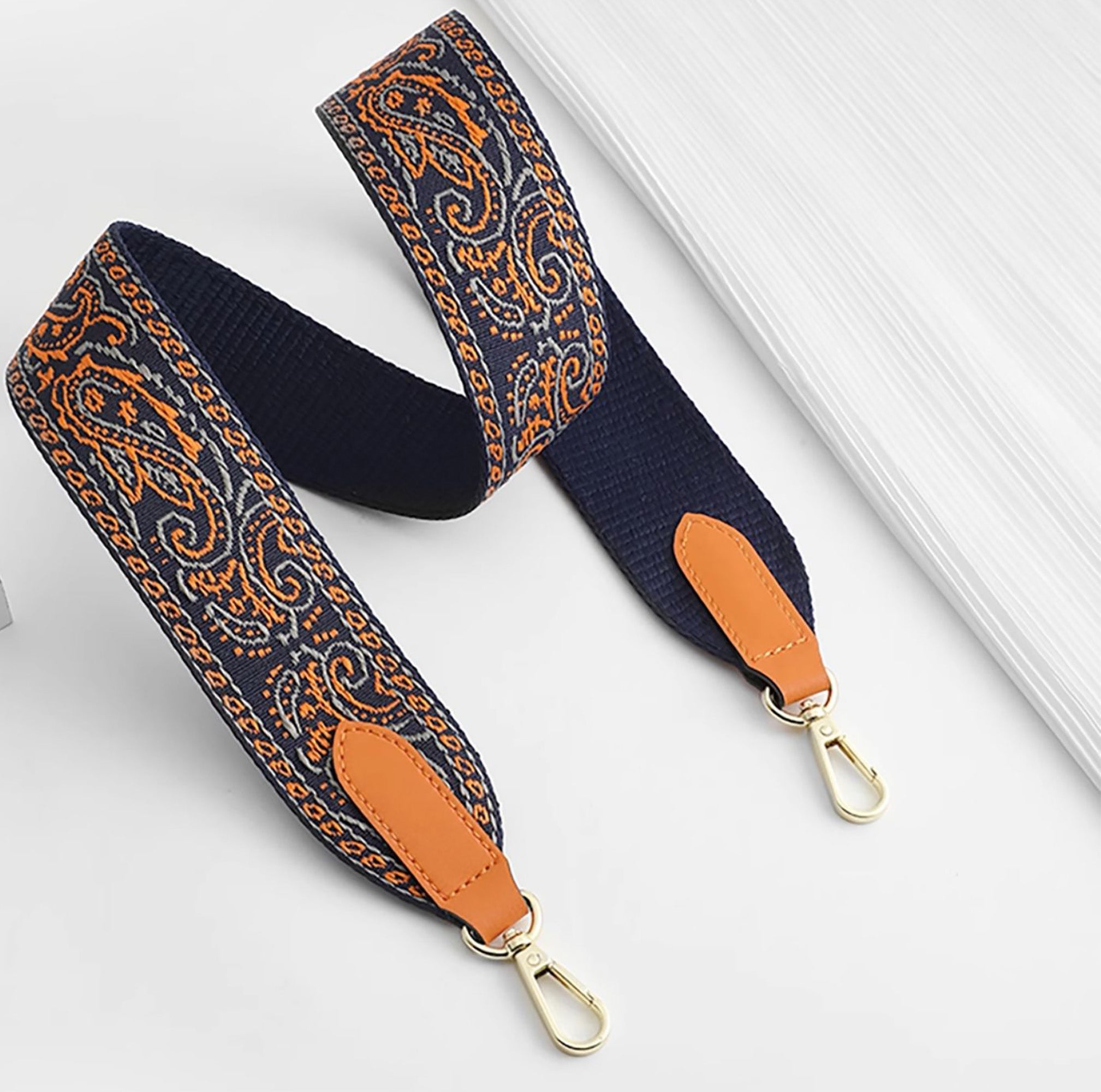 Boho Vintage Style Wide Crossbody Strap – Personalized, Ethnic-Inspired, Pressure-Relief Adjustable Bag Strap