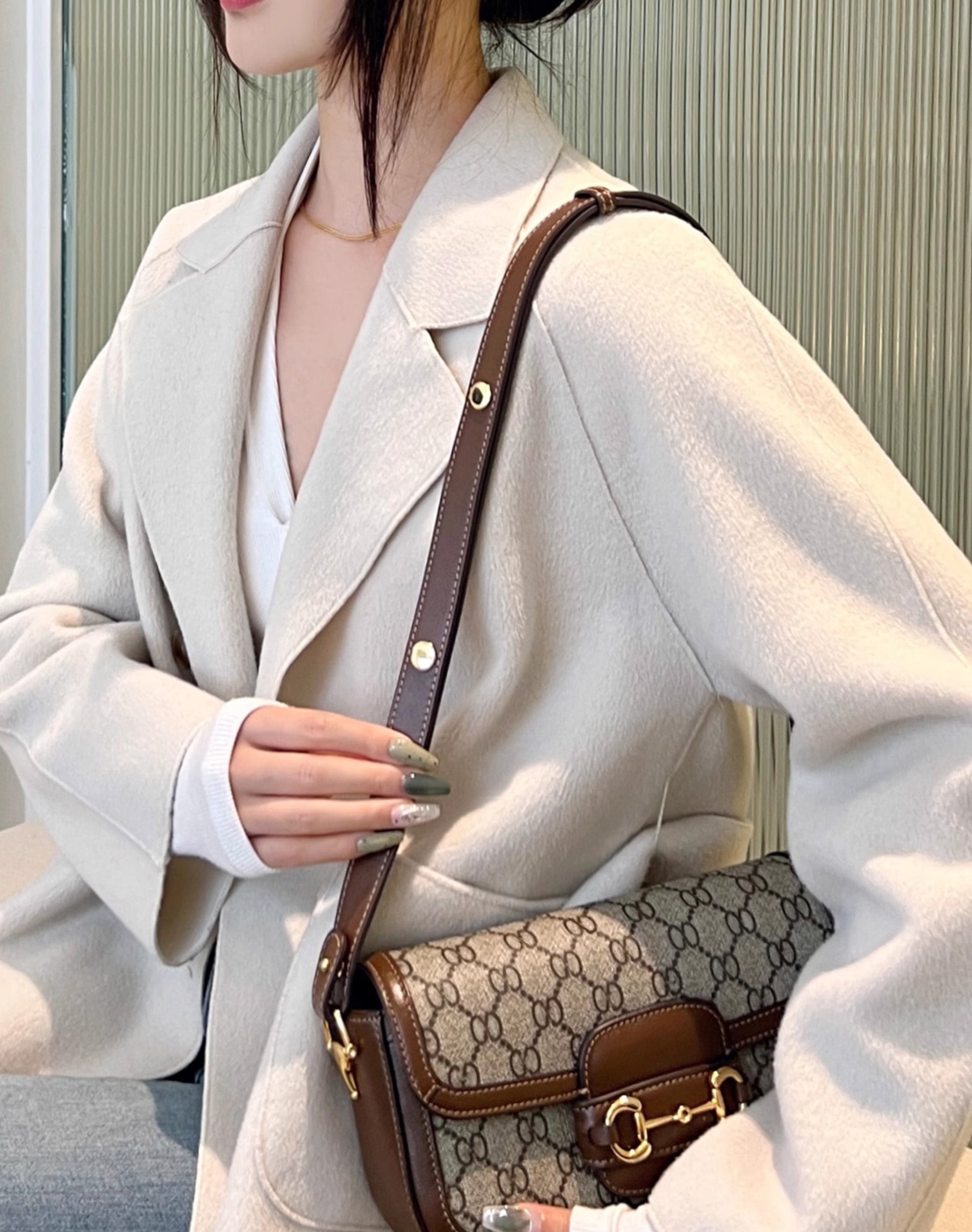 Horsebit 1955 bag leather shoulder strap, women's crossbody bag replacement strap, underarm bag shoulder strap