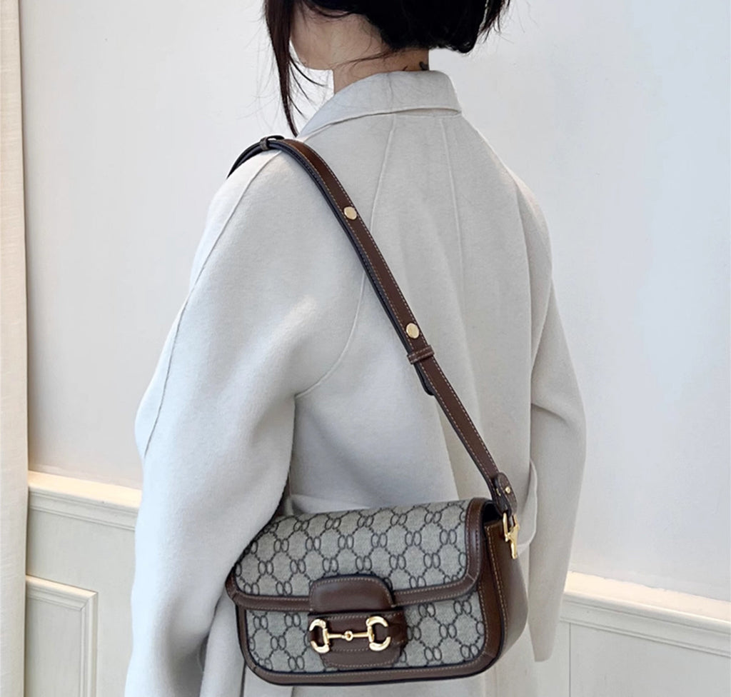 Horsebit 1955 bag leather shoulder strap, women's crossbody bag replacement strap, underarm bag shoulder strap