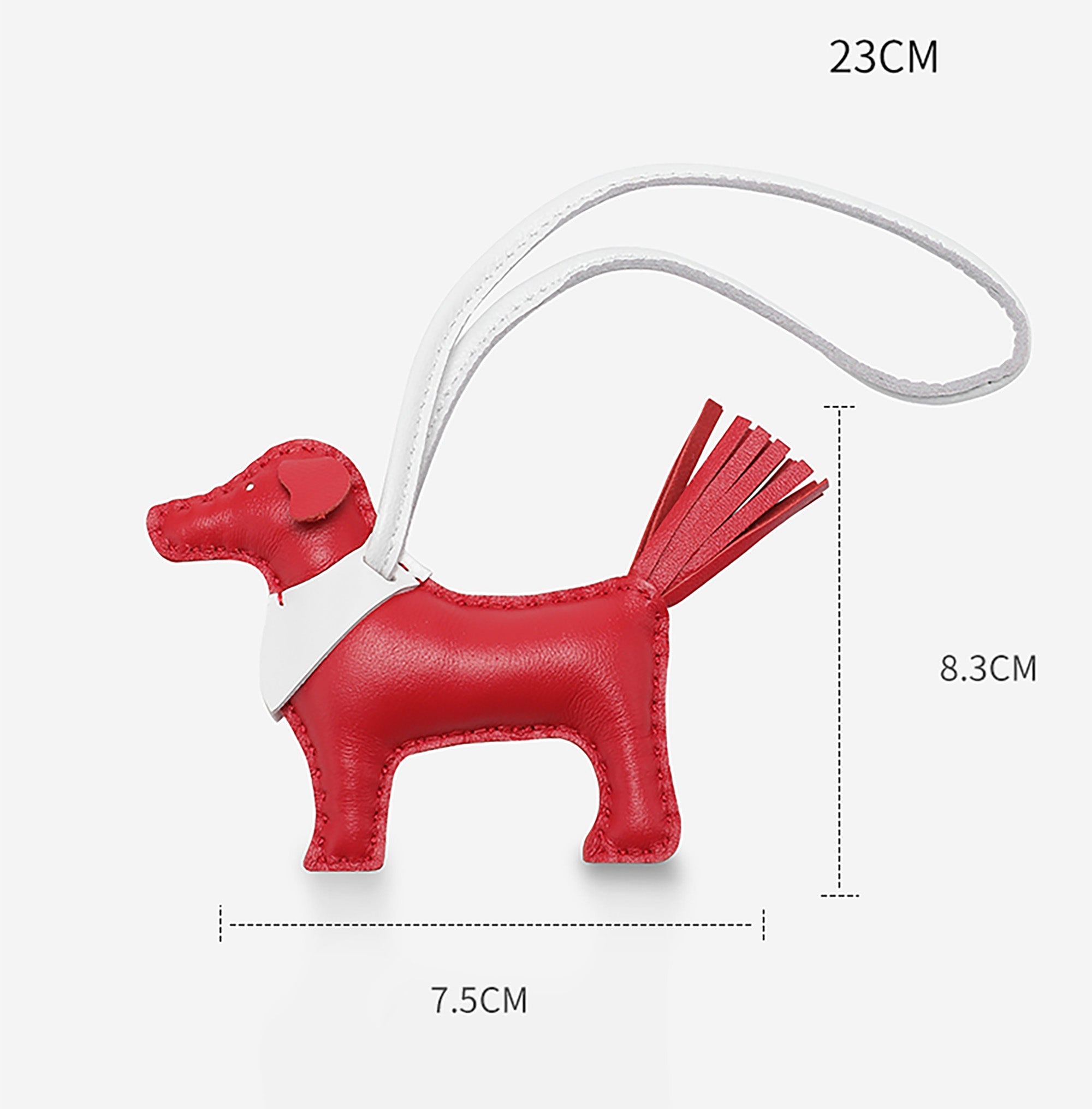 Handmade Leather Puppy Dog Keychain ; Bag Charm – Cute and Compact Leather Dog Pendant