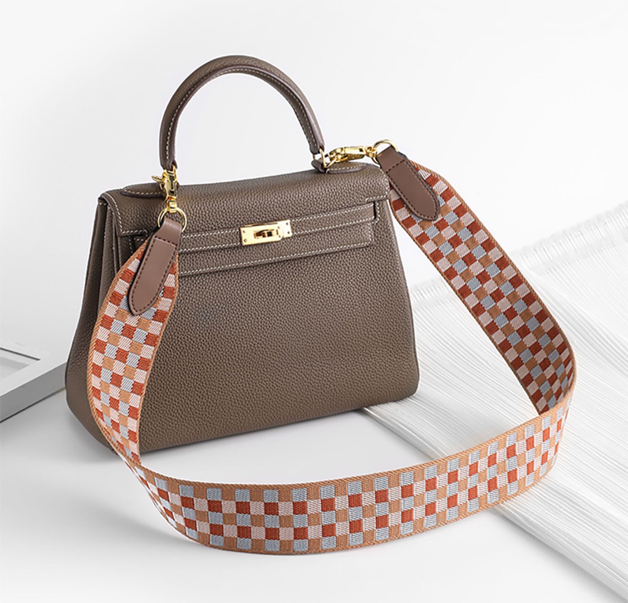 Handmade Canvas Replacement Strap (5cm) – Comfortable Shoulder Strap for Kelly, Evelyne, and Birkin Bags, Premium Handcrafted, Wide and Lightweight