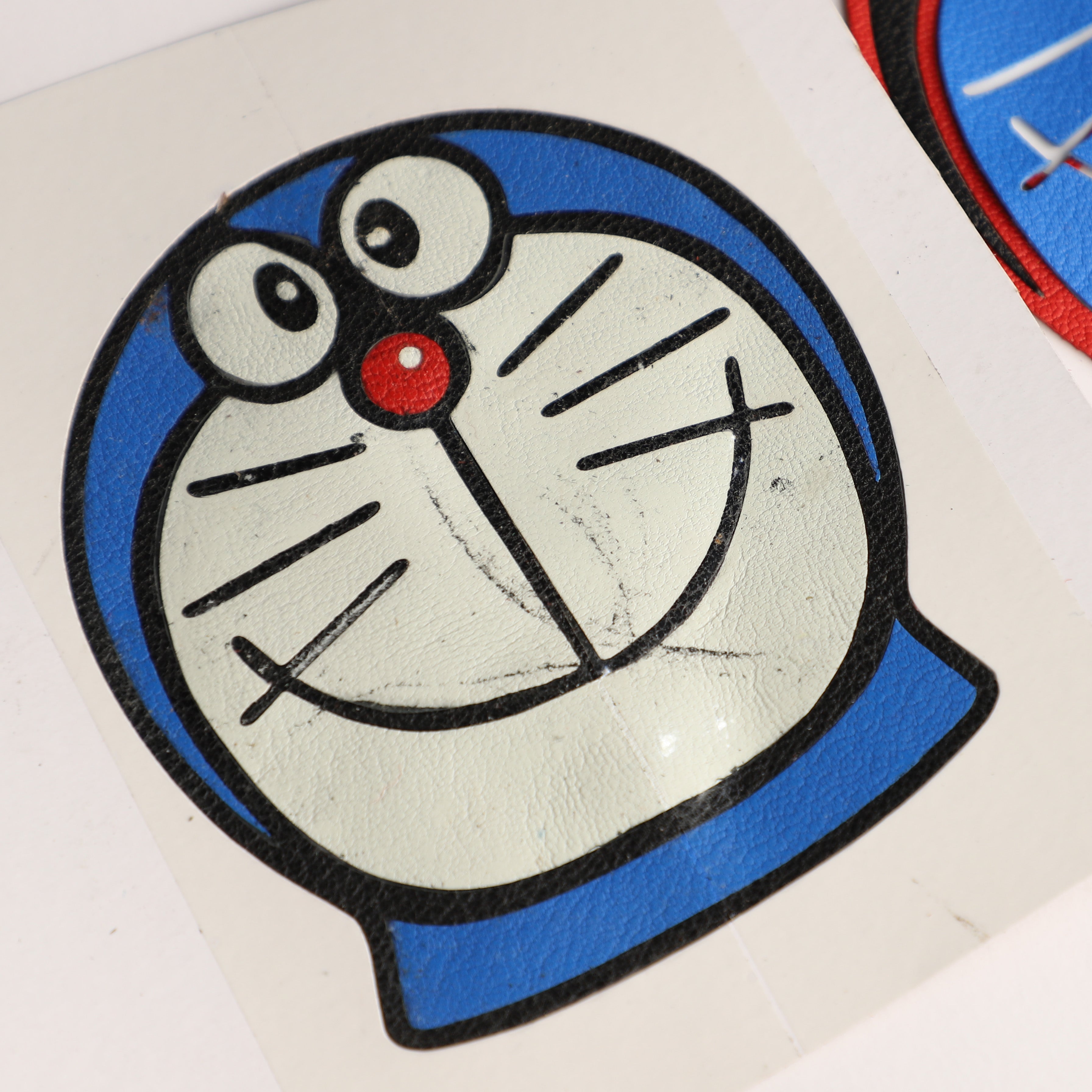 Doraemon Keychain, Genuine Leather Pendant, Blue Robot Cat Handmade Keychain