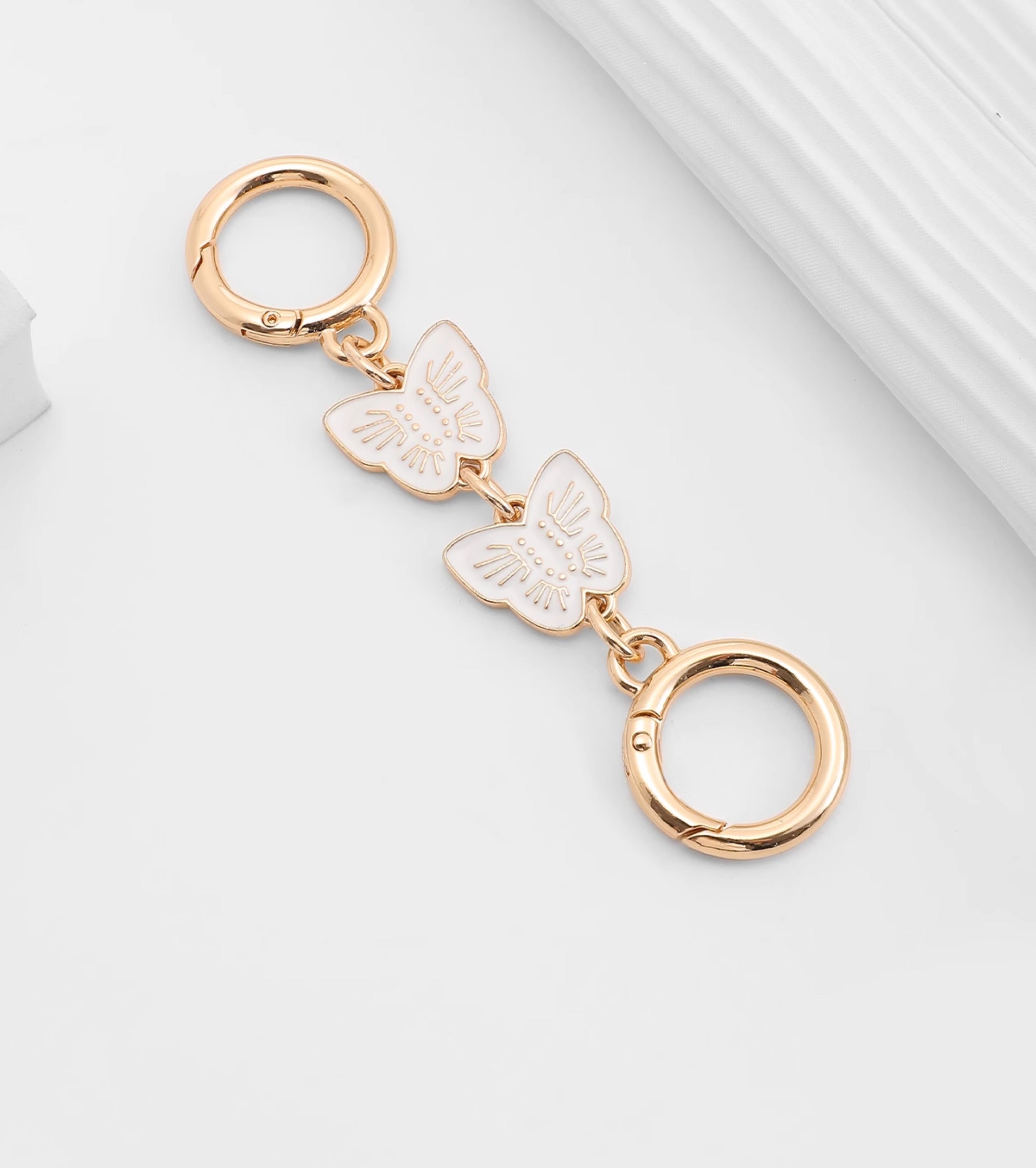 WILLOW Bag strap extension chain, metal butterfly extension chain, pink bag chain accessory