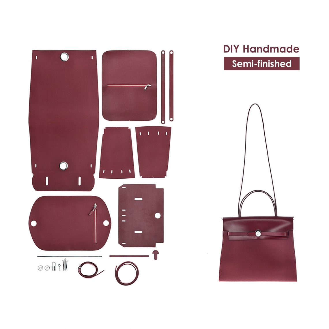DIY Leather Bag Kit | Inspired Designer Herbag Zip 31 Bag Leather Making Kit for Beginners - Wirkin™
