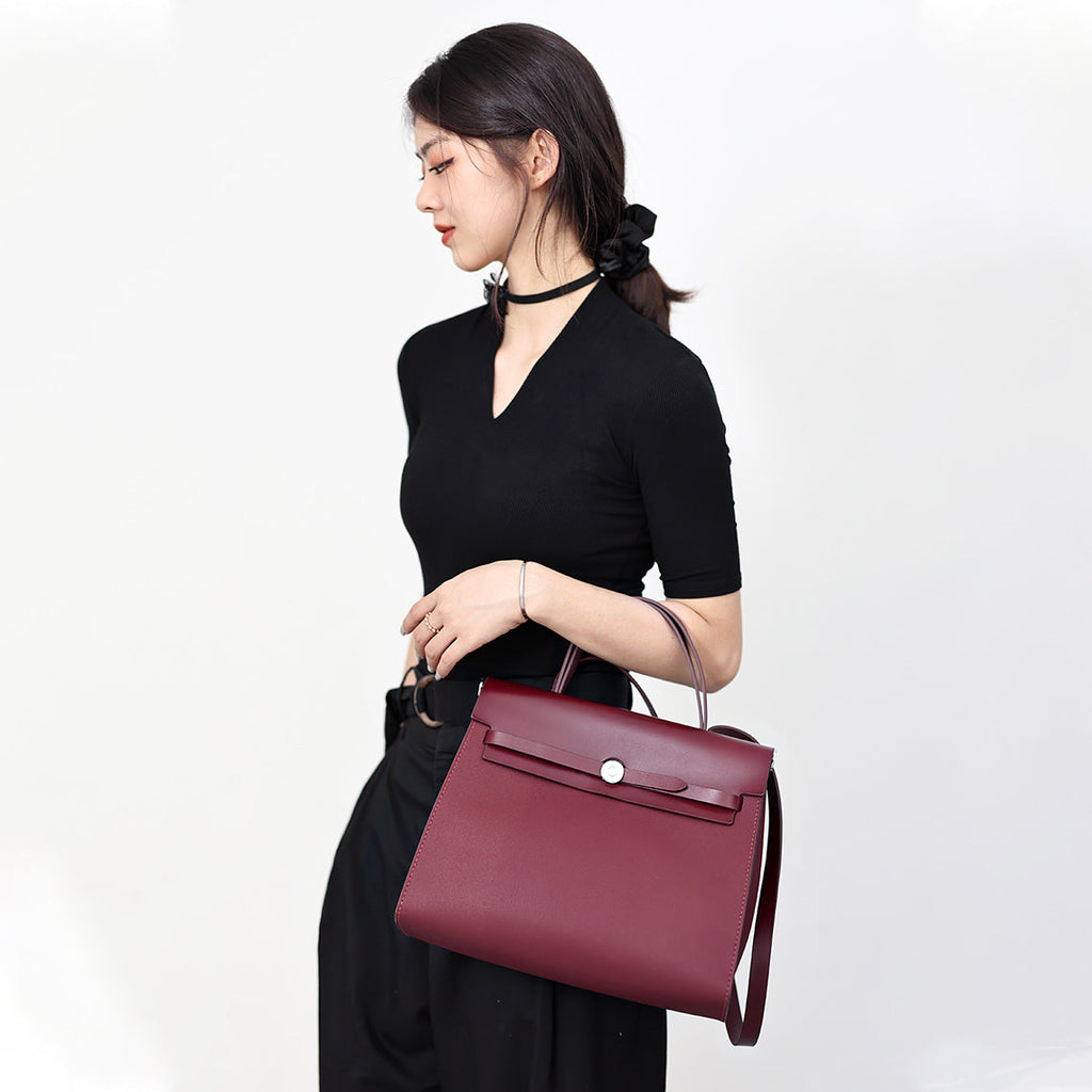 Red Leather Vintage Luxury Handbag | Inspired Herbag Zip PM DIY Kit | Wirkin™