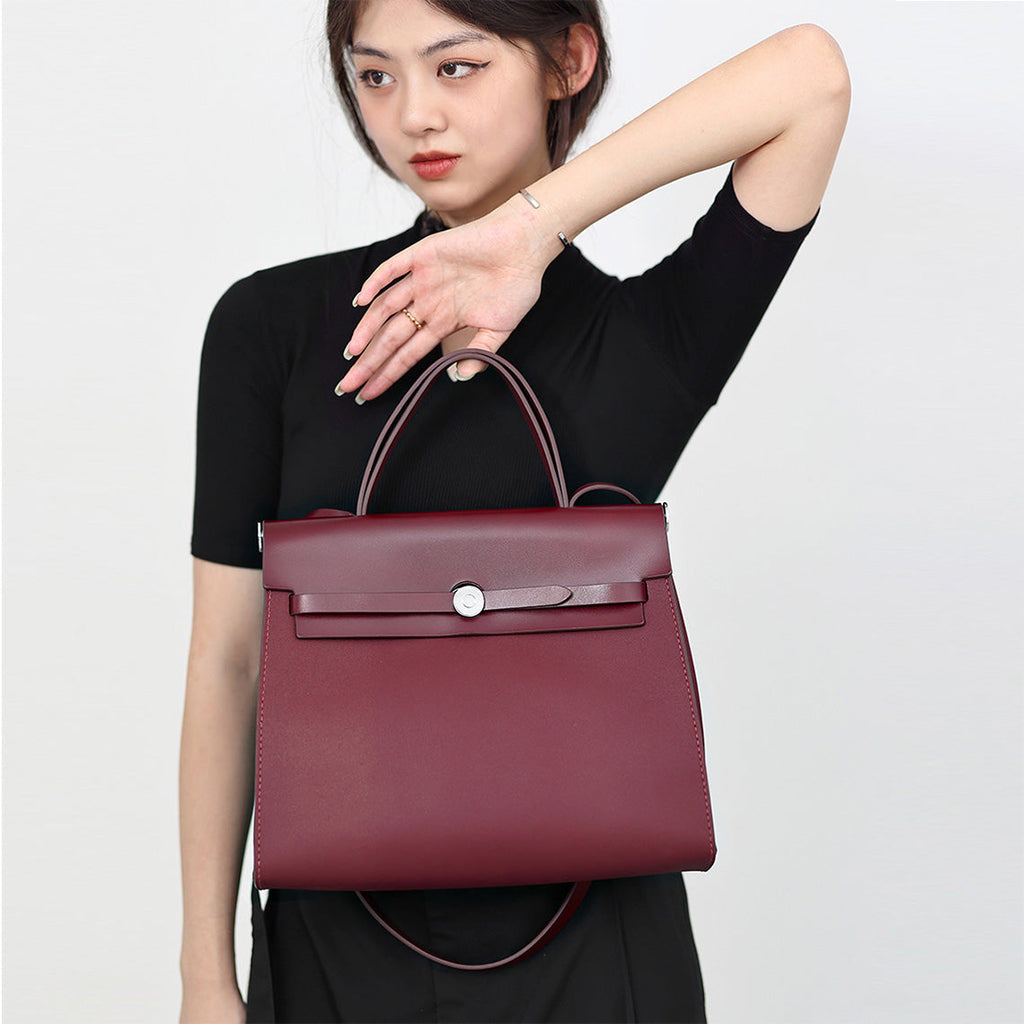 Red Leather Vintage Tote Bag Handbag | Inspired Red Herbag PM DIY Making Kit | Wirkin™