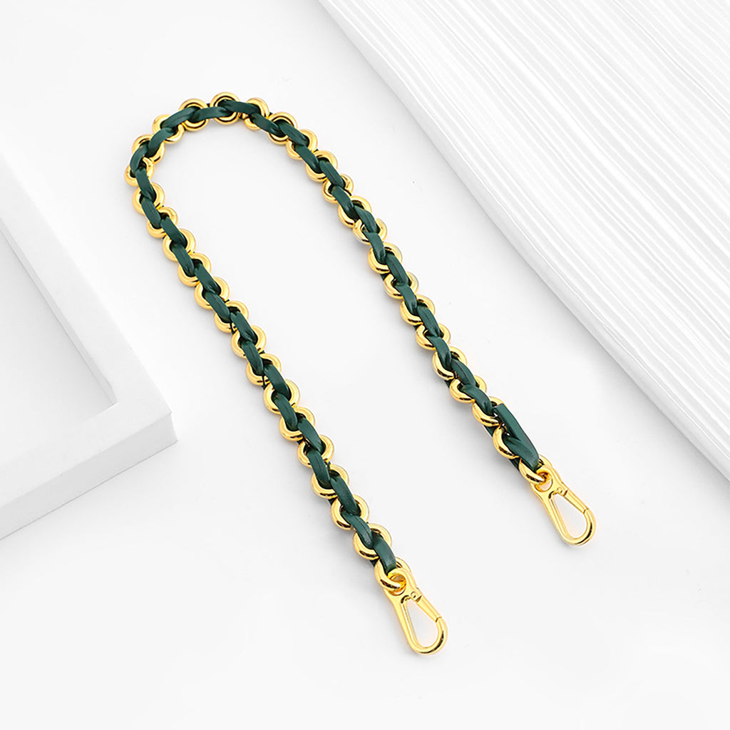 Bag chain accessory for Flamenco Bag, leather chain style replacement strap.