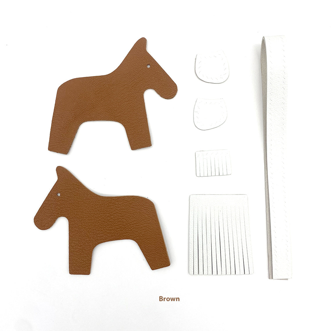 Brown Leather Rodeo Horse Bag Charm Keychain DIY Kit | Luxury Bag Accessories for Affordable Price - Wirkin™