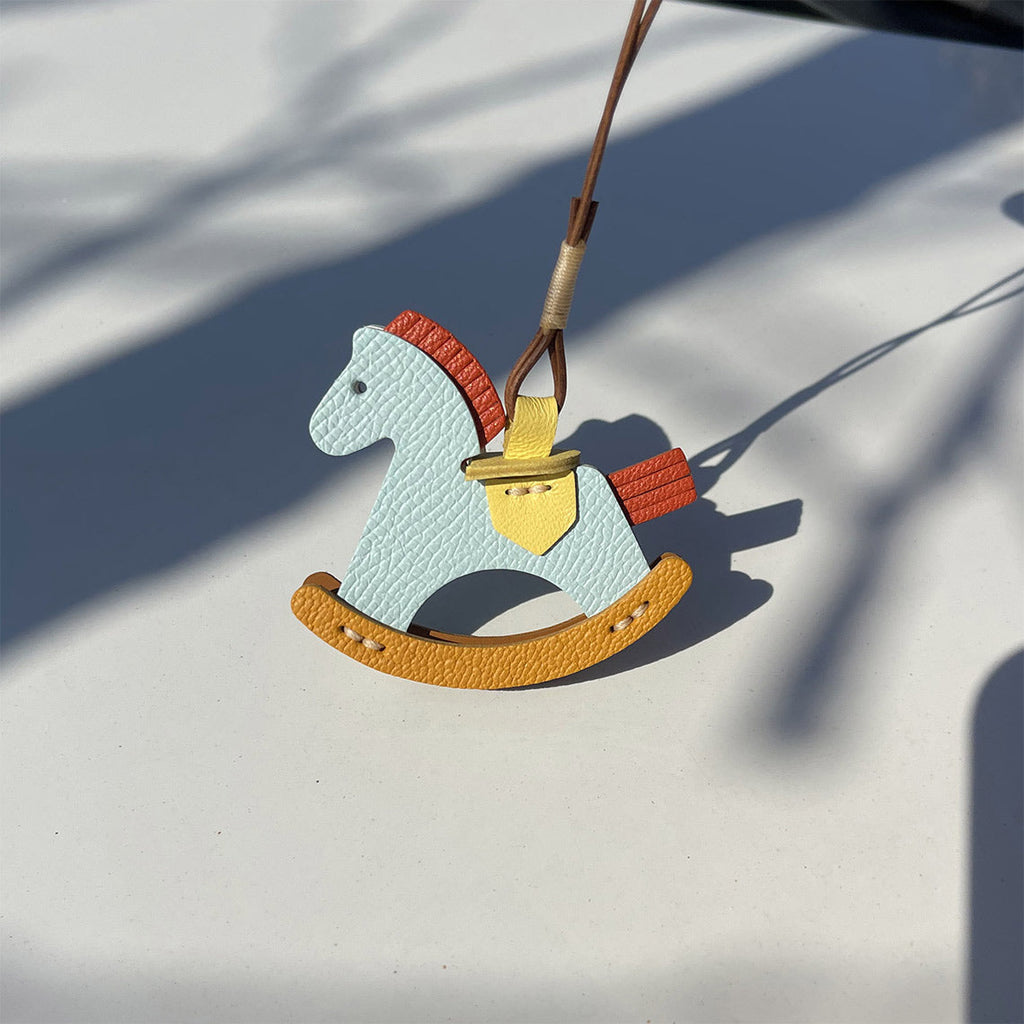 Blue Leather Horse Charm | Handcrafted Leather Purse Charm - Wirkin®
