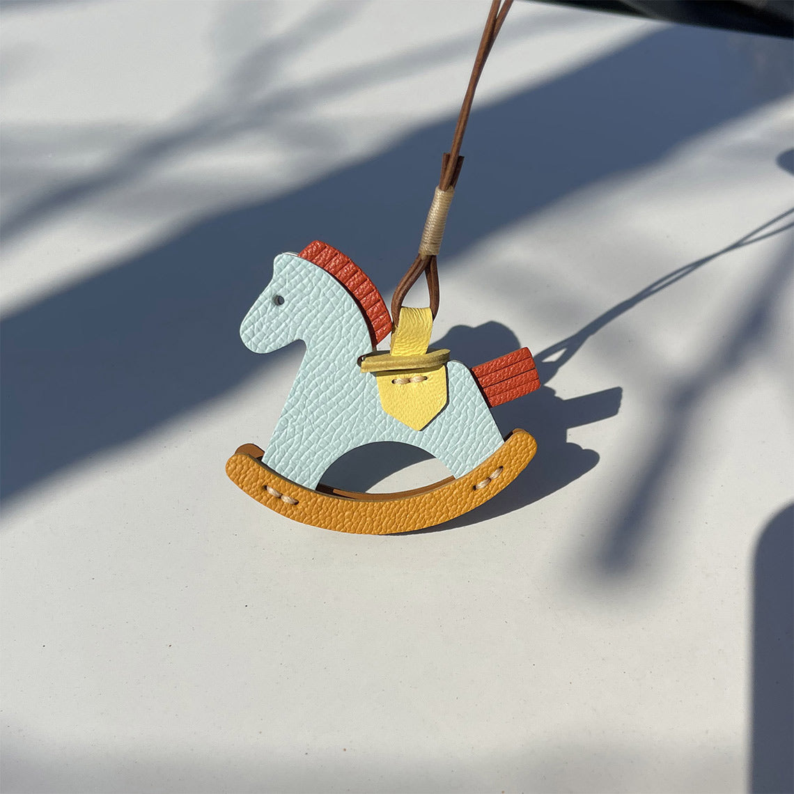 Blue Leather Horse Charm | Handcrafted Leather Purse Charm - Wirkin®