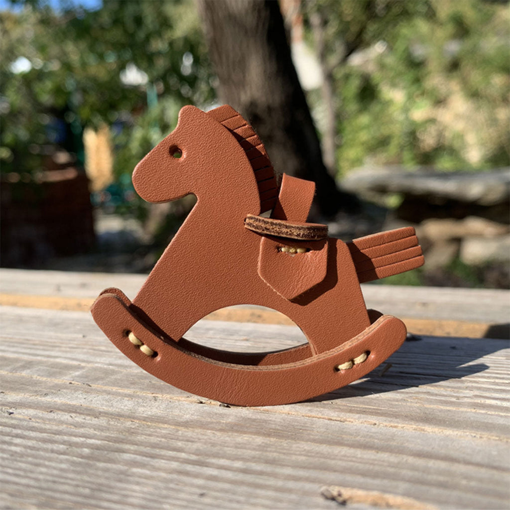 Brown Leather Horse Charm | Handcrafted Leather Purse Charm - Wirkin®