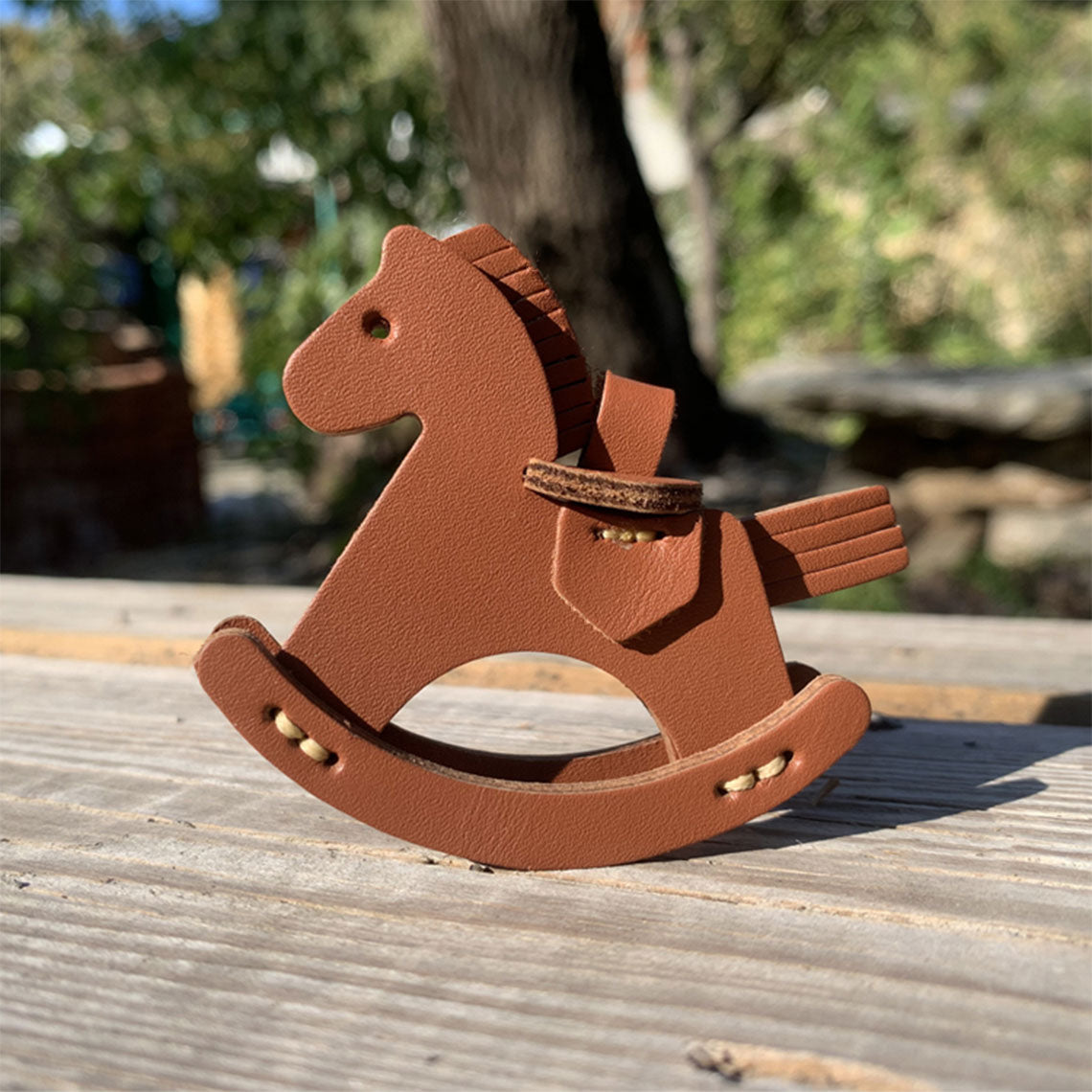 Brown Leather Horse Charm | Handcrafted Leather Purse Charm - Wirkin®