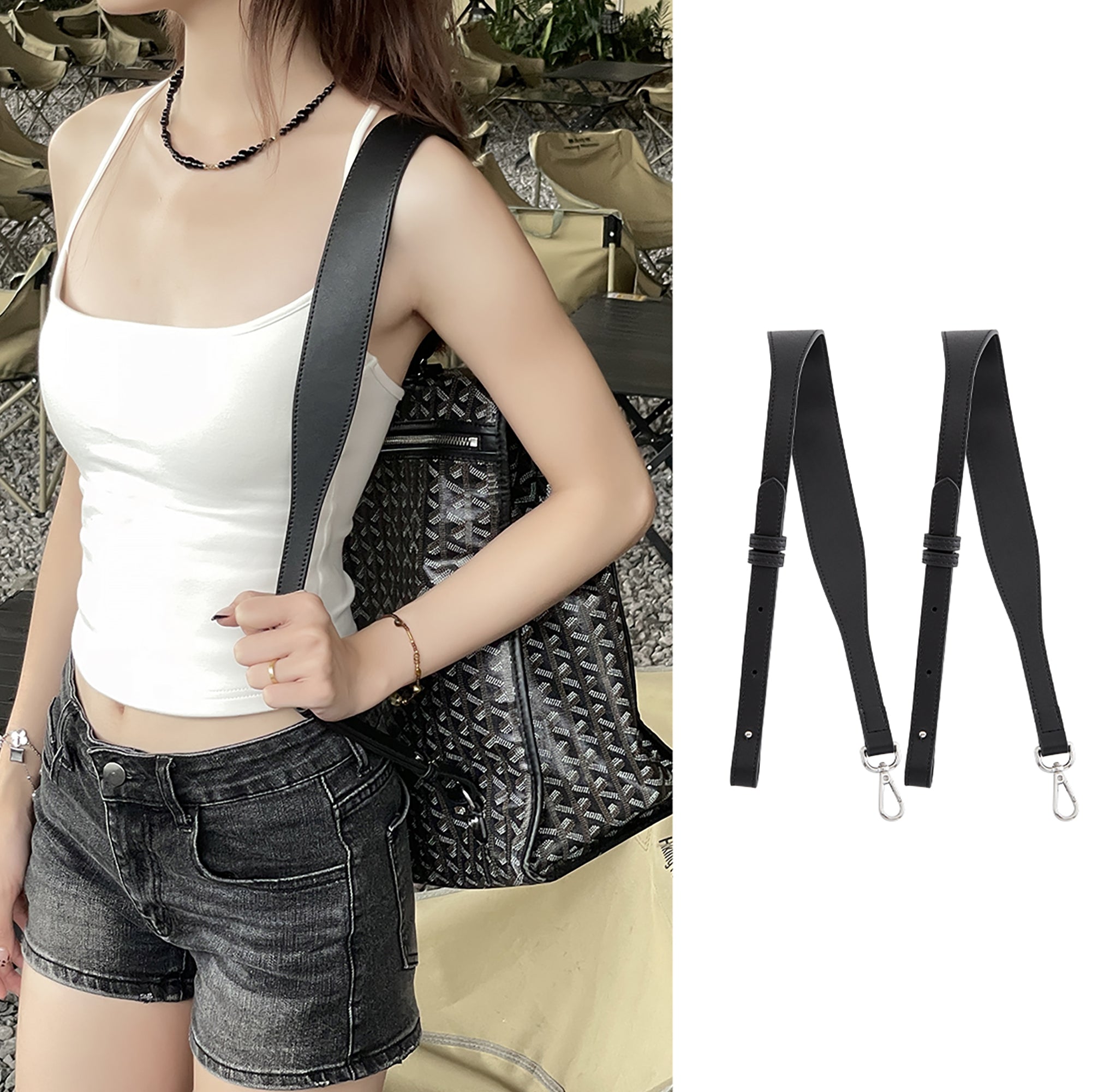 Handmade Genuine Leather Backpack Straps with Adjustable Length and Pressure-Reducing Shoulder Pads