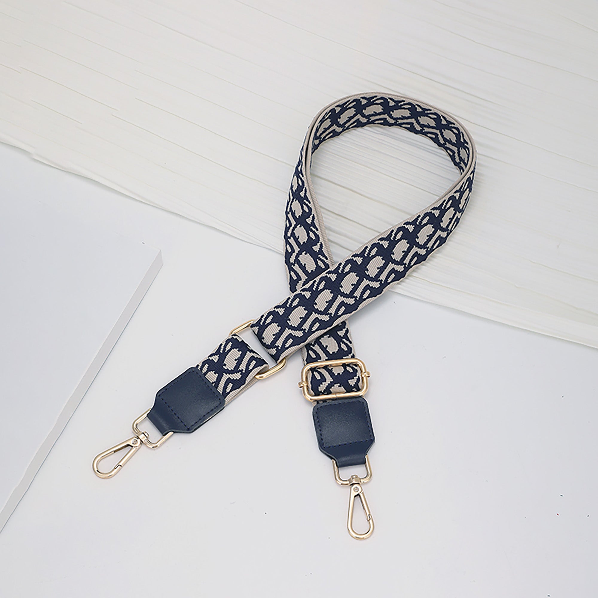 Handmade Customizable Canvas Wide Shoulder Strap – 3.8cm Adjustable Crossbody & Shoulder Strap, Color Block Design, 100-140cm Length
