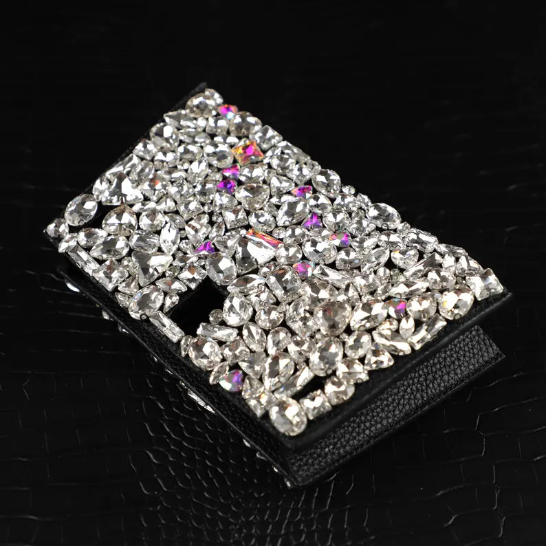 Luxury Togo Leather Bag Cover with Hand-Applied Crystals – Elegant Purse Protector, Sparkling Designer Accessory for Kelly bags birkin bags