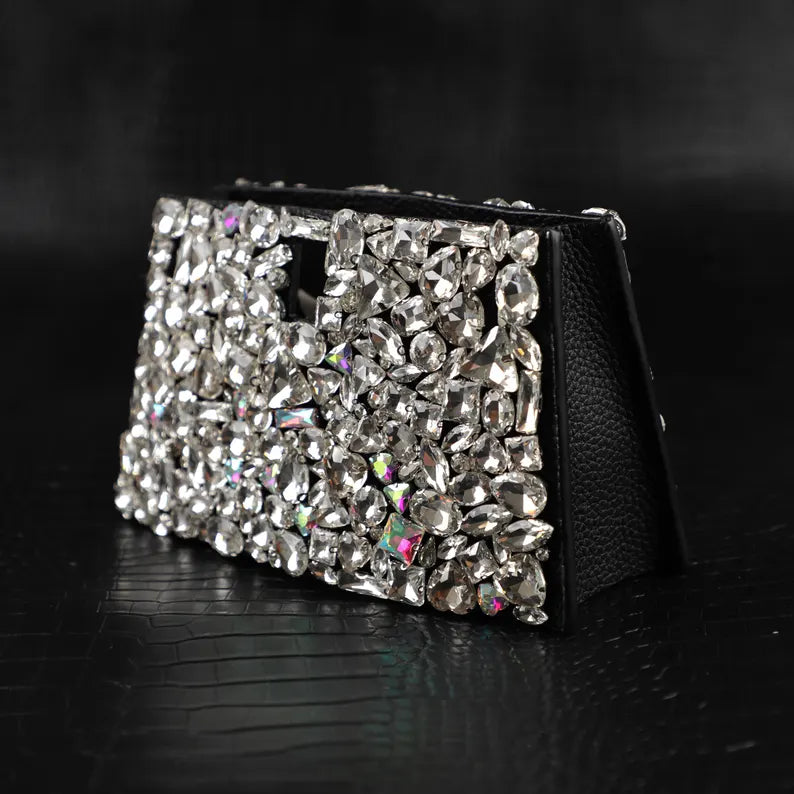 Luxury Togo Leather Bag Cover with Hand-Applied Crystals – Elegant Purse Protector, Sparkling Designer Accessory for Kelly bags birkin bags