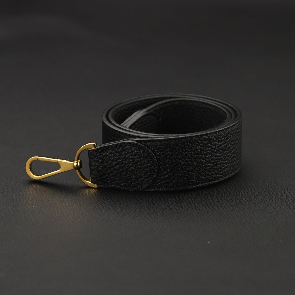38mm width Shoulder Strap Togo leather Black and Gold Hardware for Kelly and Bolide,kelly strap,shoulder strap,crossbody strap,guitar strap