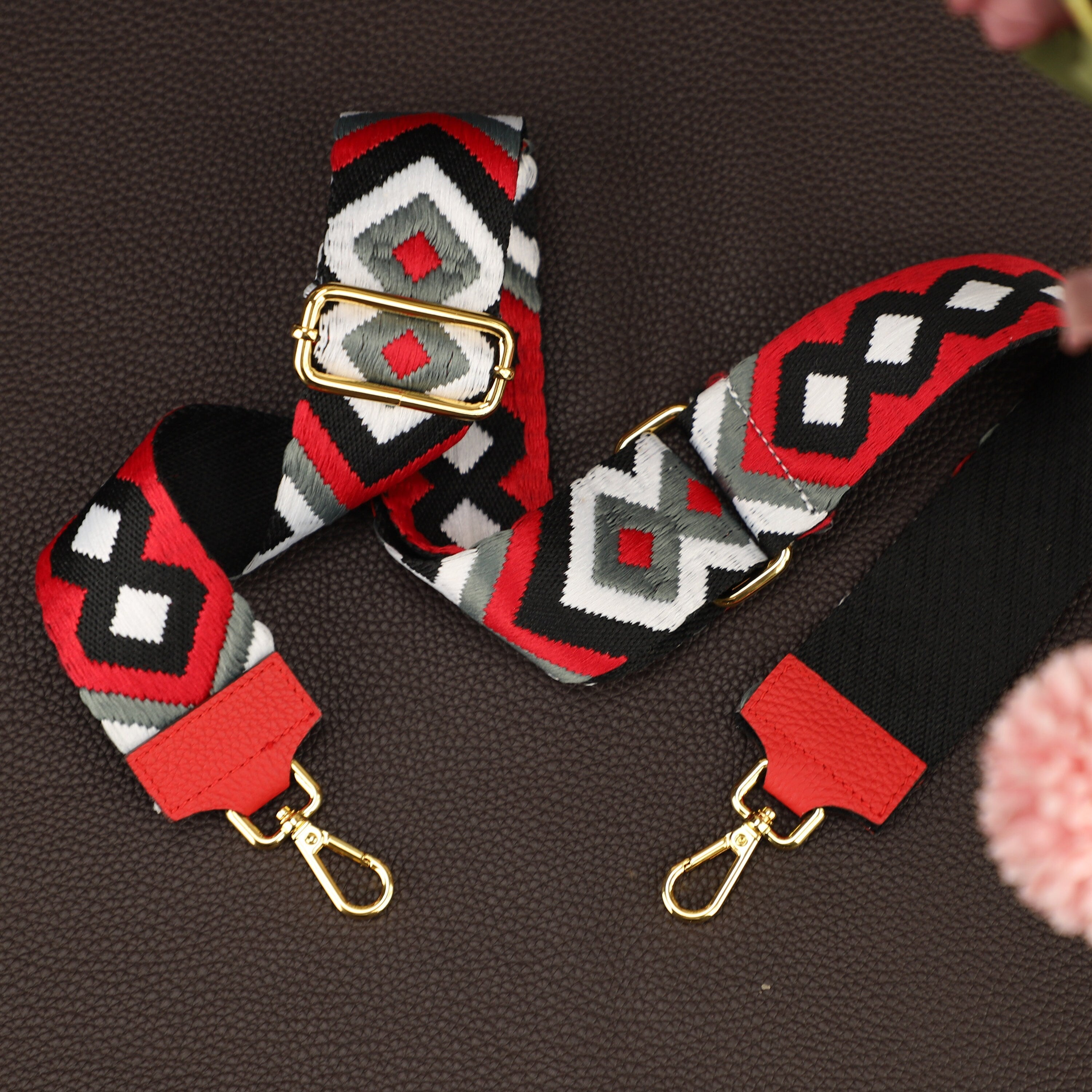 Retro Boho Patterned Strap for Bags, Wide Strap Shoulder Strap, camera bag straps, Fabric Bag Strap,crossbody strap,adjustable strap