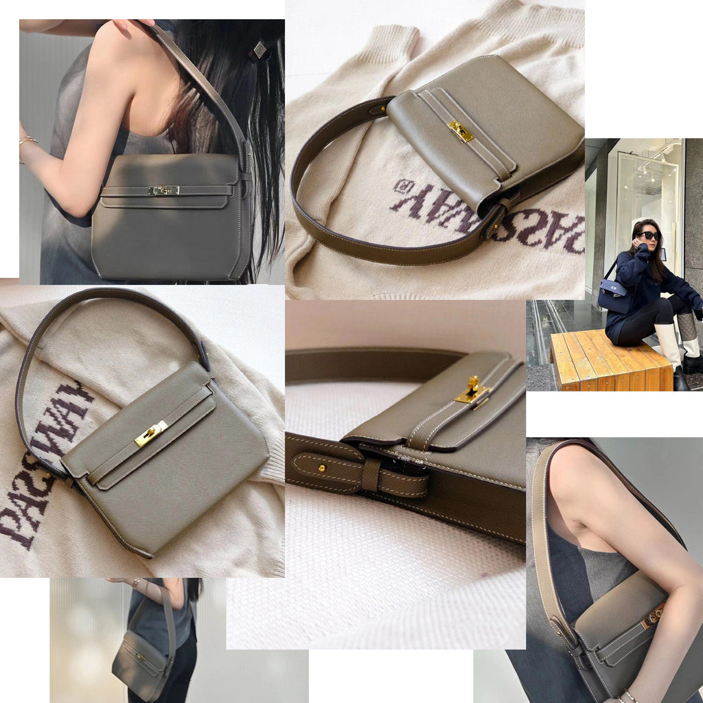 3.0cm width Epsom Leather shoulder strap for Kelly Depeches Pouches,Togo leaether Cross body bag strap for Kelly Depeches bag