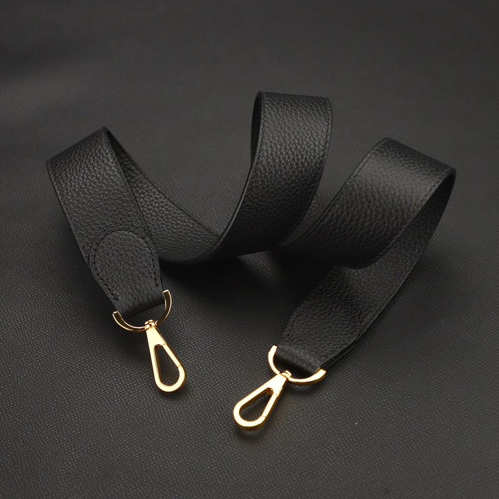38mm width Shoulder Strap Togo leather Black and Gold Hardware for Kelly and Bolide,kelly strap,shoulder strap,crossbody strap,guitar strap