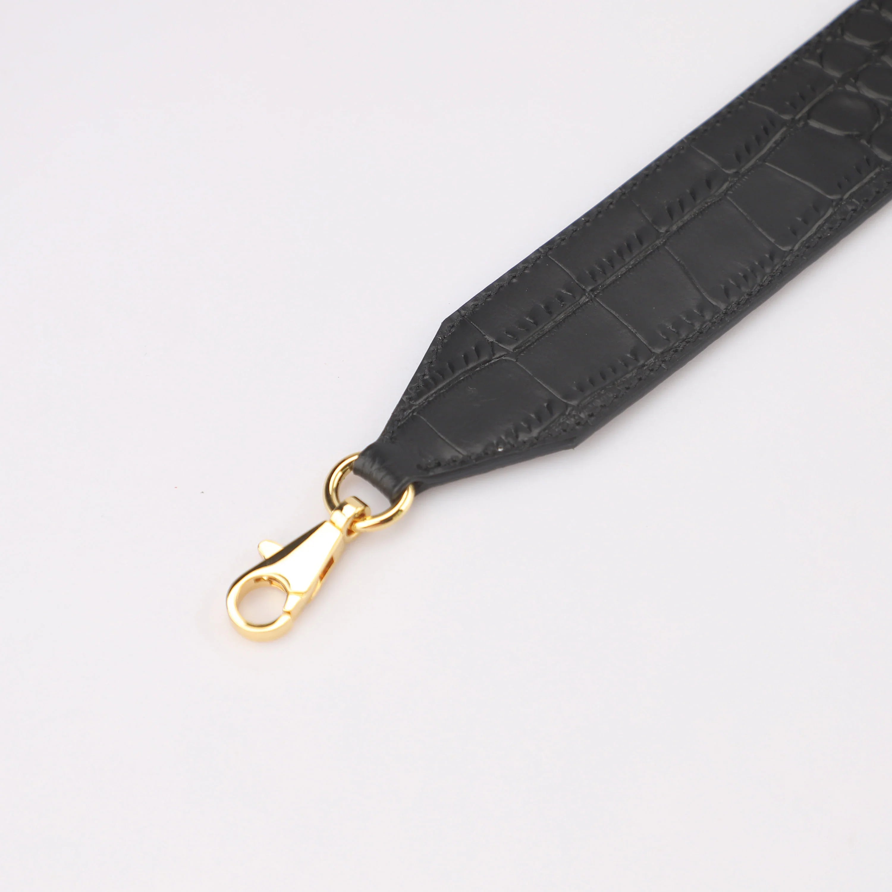 4.0cm width Black embssing Embssing crocobile leather shoulder strap for kelly bag,crossbody strap for 24/24 bag,toolbox bag