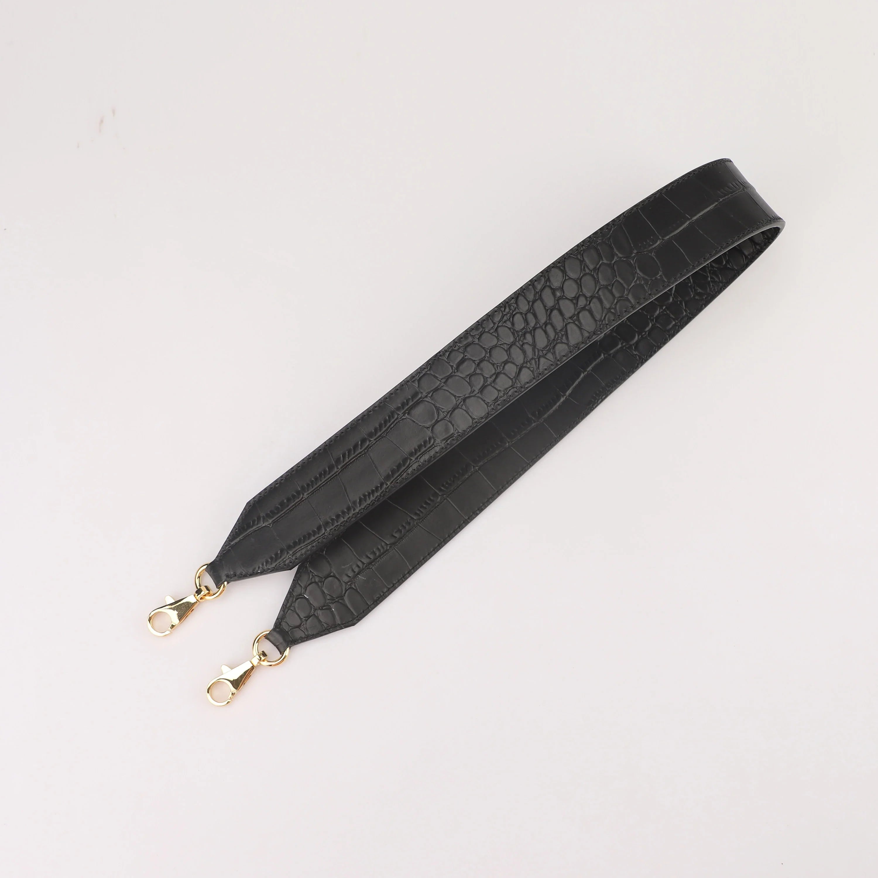 4.0cm width Black embssing Embssing crocobile leather shoulder strap for kelly bag,crossbody strap for 24/24 bag,toolbox bag
