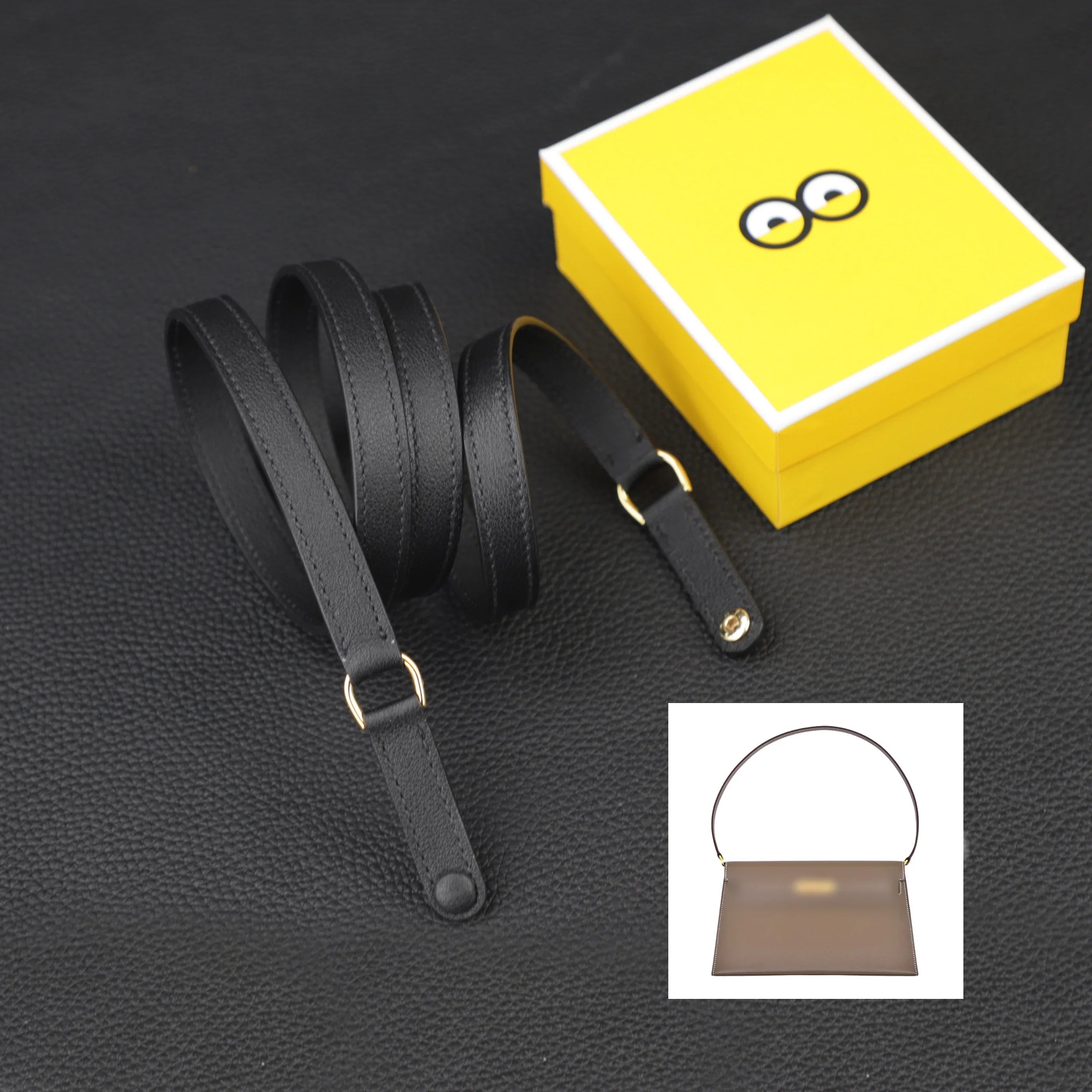 15mm wide Hand Made Swift leather shoulder strap for The Kelly Elan
