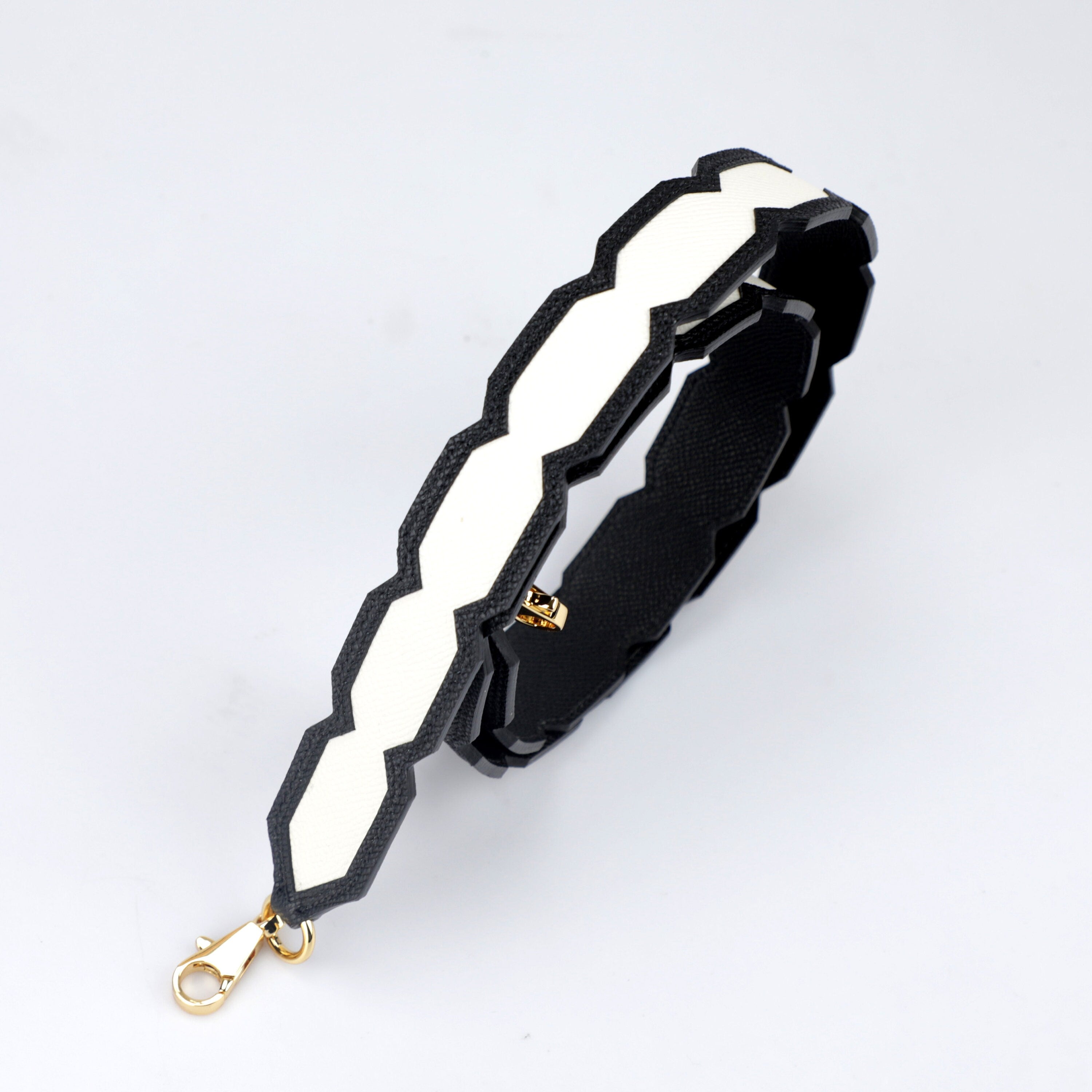 custom leather color,35mm wide Black&white Epsom leather Shoulder strap for Kelly bag , bolide bag , birkin bag and other women handbag