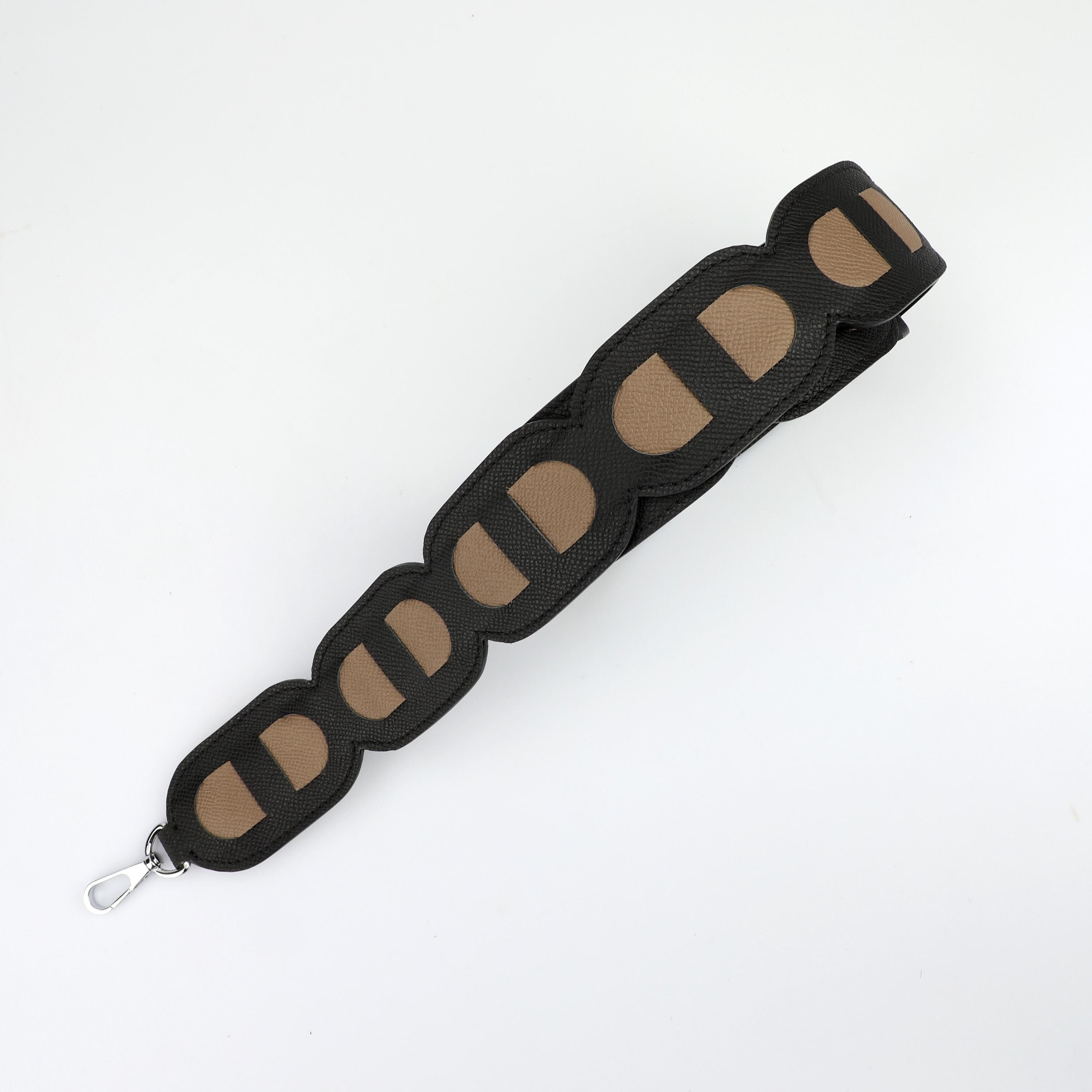 50mm width Bandouliere Maillon Chaine Shoulder strap Z engraved 2025 strap，Bandouliere petits Maillons shoulder Strap in Epsom leather