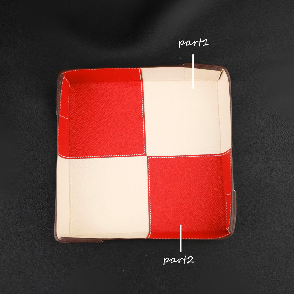 Derby Table Ornament with Epsom Calfskin Appliqué on Both Sides, Saddle Stitch Vertical Finish,Derby Centrepiece