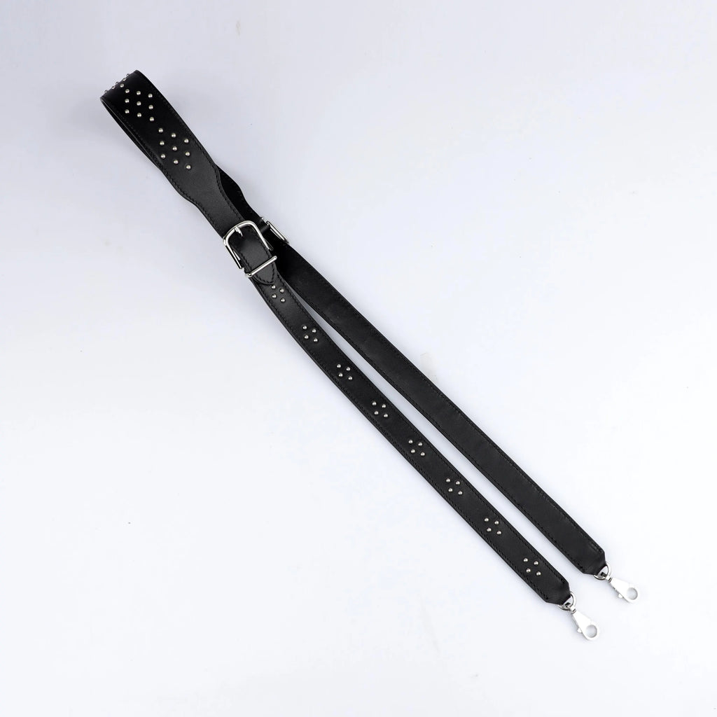 Black swift leather Carnaby Shoulder Strap Bicolor,Carnaby Bandouliere Handle for Kelly Bolide shoulder strap bag PHW