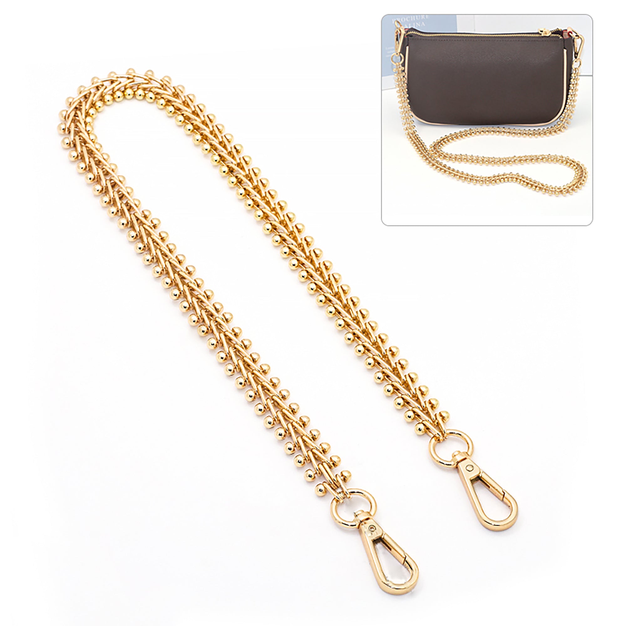 High-End Vine Droplet Pattern Metal Chain Strap – Luxury DIY Crossbody & Shoulder Bag Replacement Wide Chain