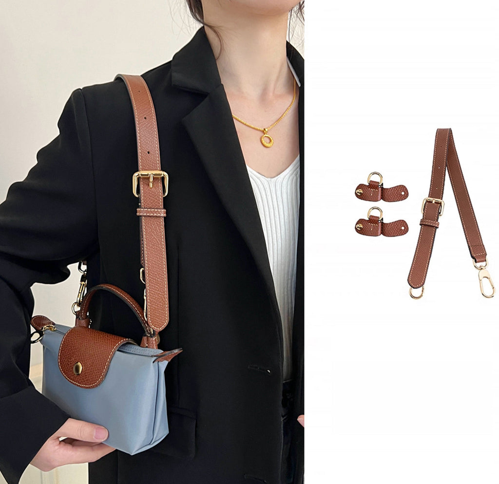 Leather replacement shoulder strap for Le Pliage Original bag, bag strap makeover