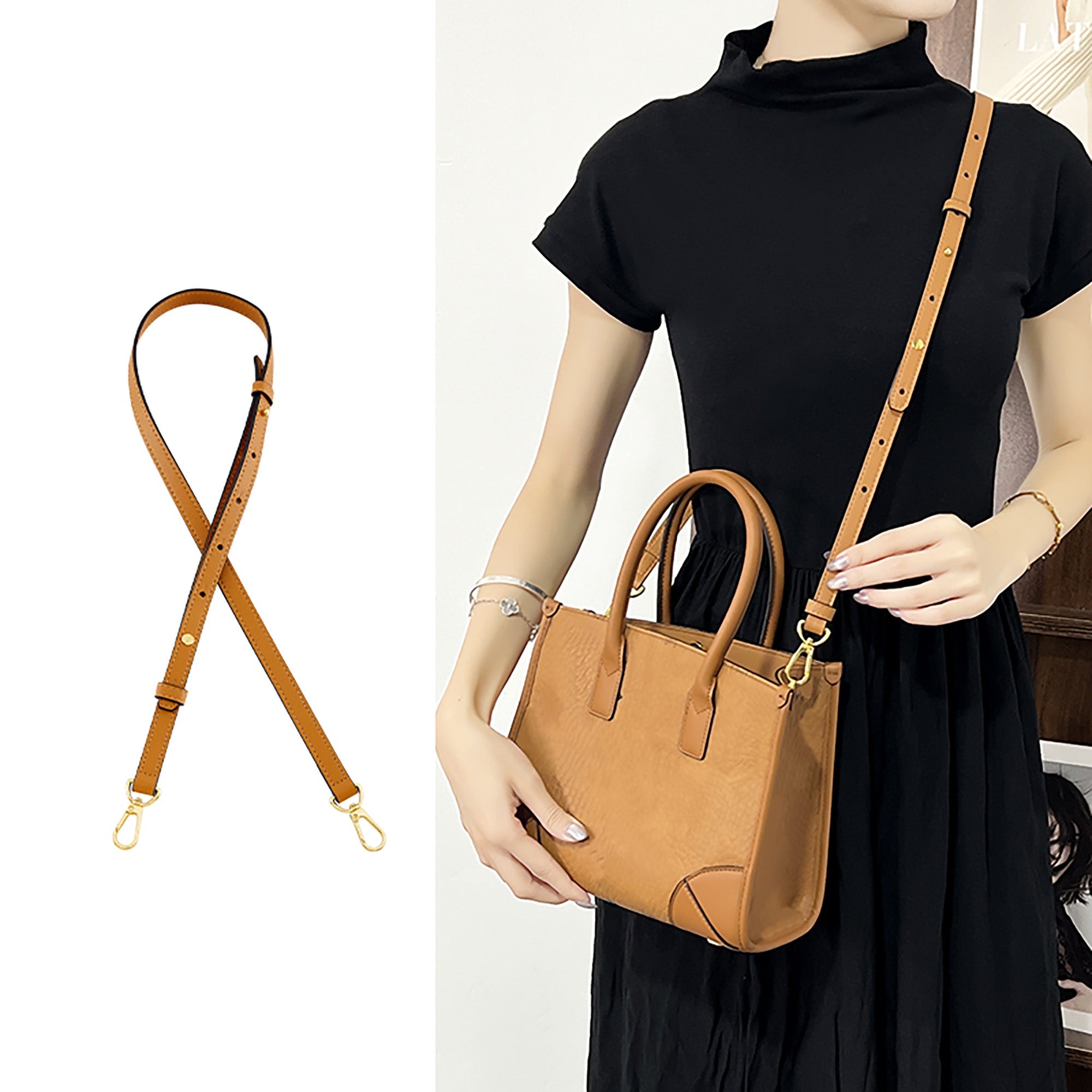 Suitable for tote bags, leather shoulder straps, adjustable crossbody straps, replacement accessories for bags