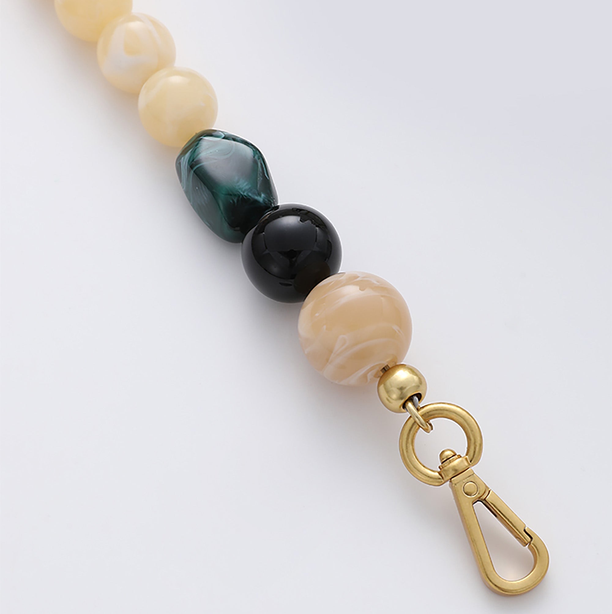 Handheld vintage strap with resin decoration, shoulder bag strap, short handbag chain.