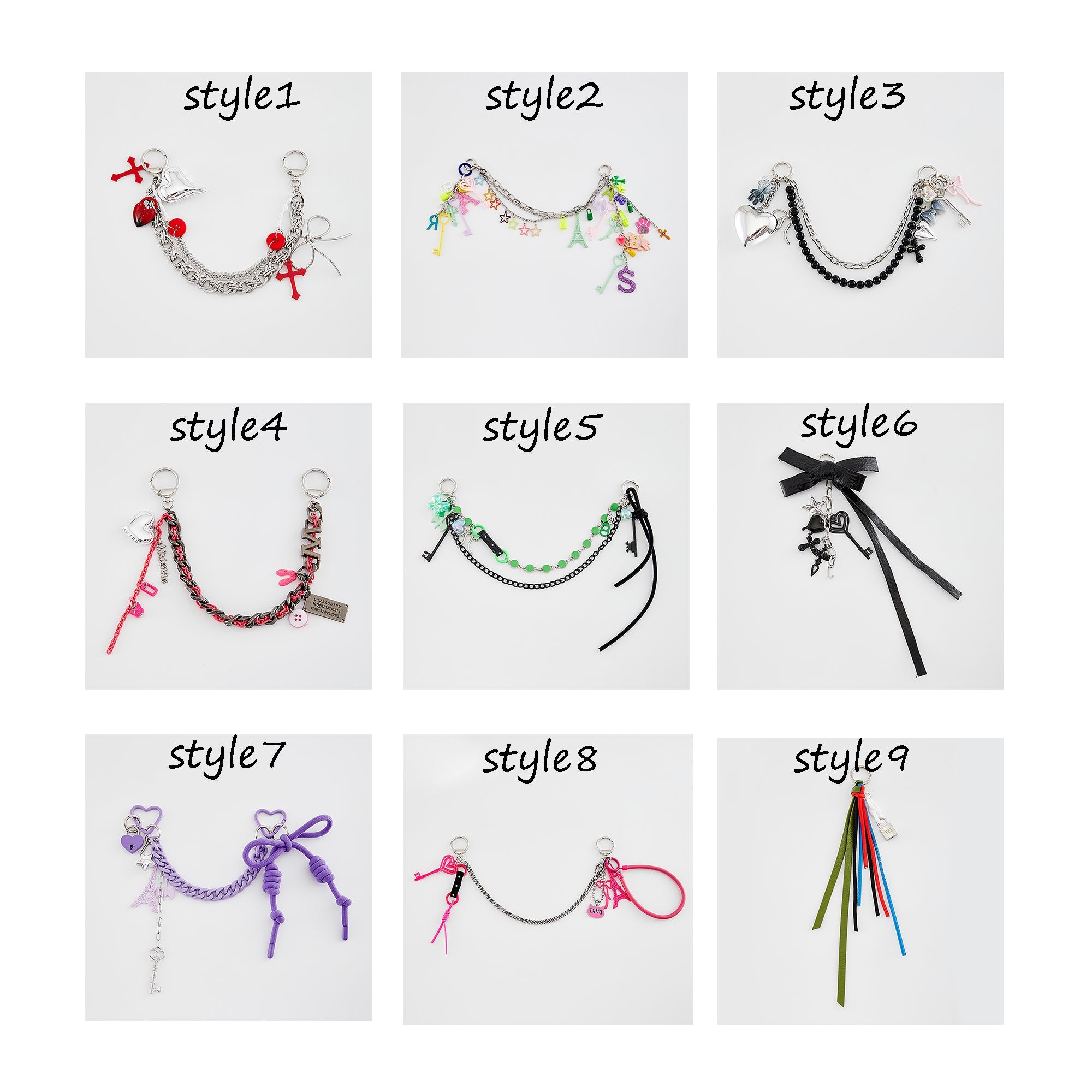 Pants chain bag decorative chain, bag accessory pendant, metal Gothic style bag charm