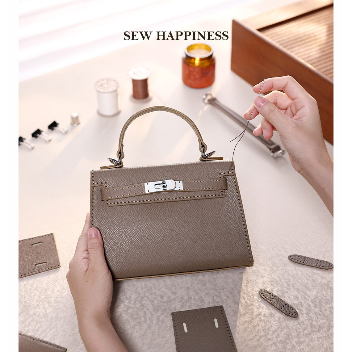 Handmade Kelly Bag Dupe | DIY Leather Bag Kit for Beginners - Wirkin™