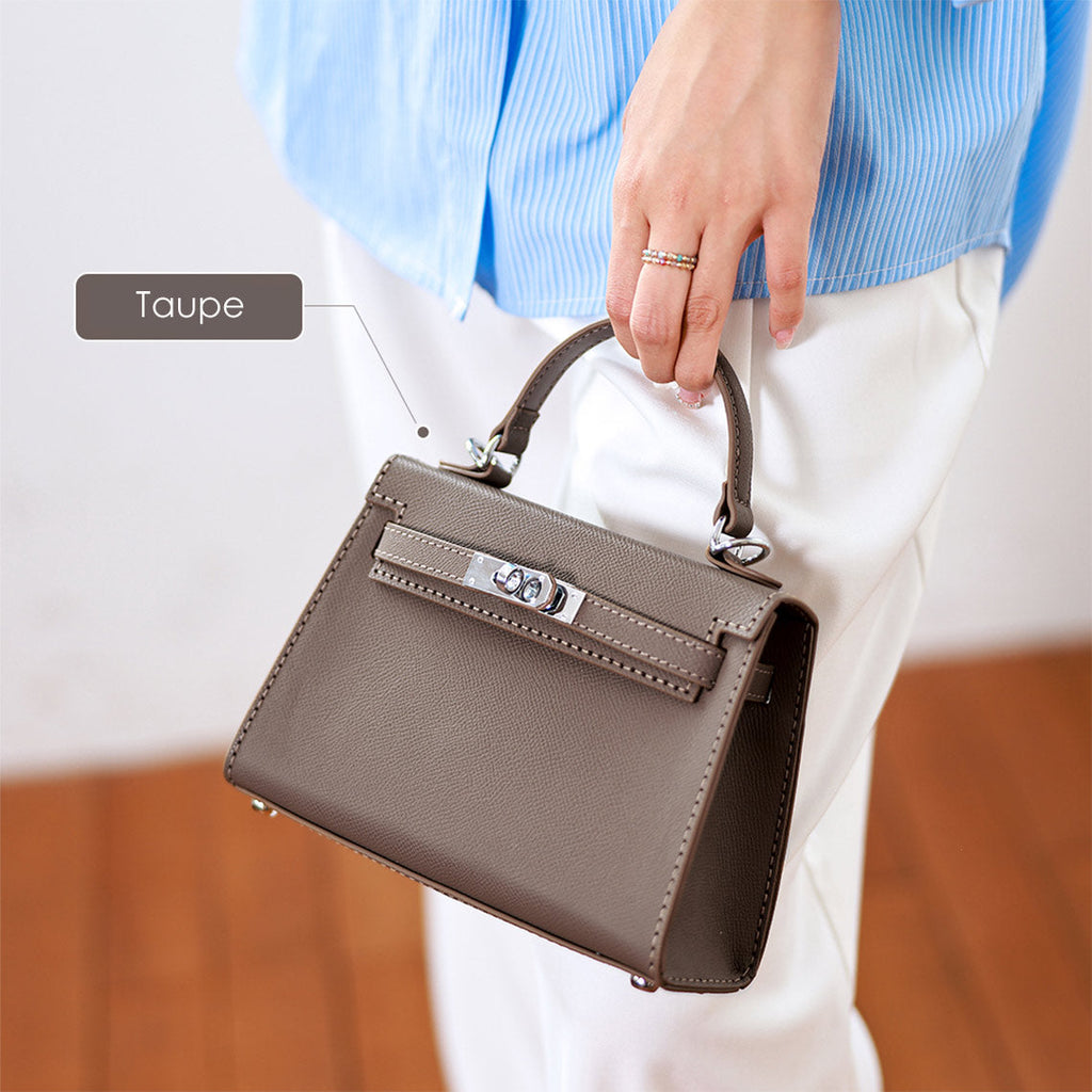DIY Genuine Leather Bag Kit with Tutorial Video | Inspired Kelly Bag in Taupe - Wirkin™