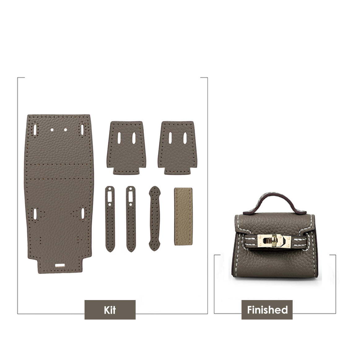 DIY Bag Charm Making Kit | Mini Kelly Bag Charm in Taupe - Wirkin™