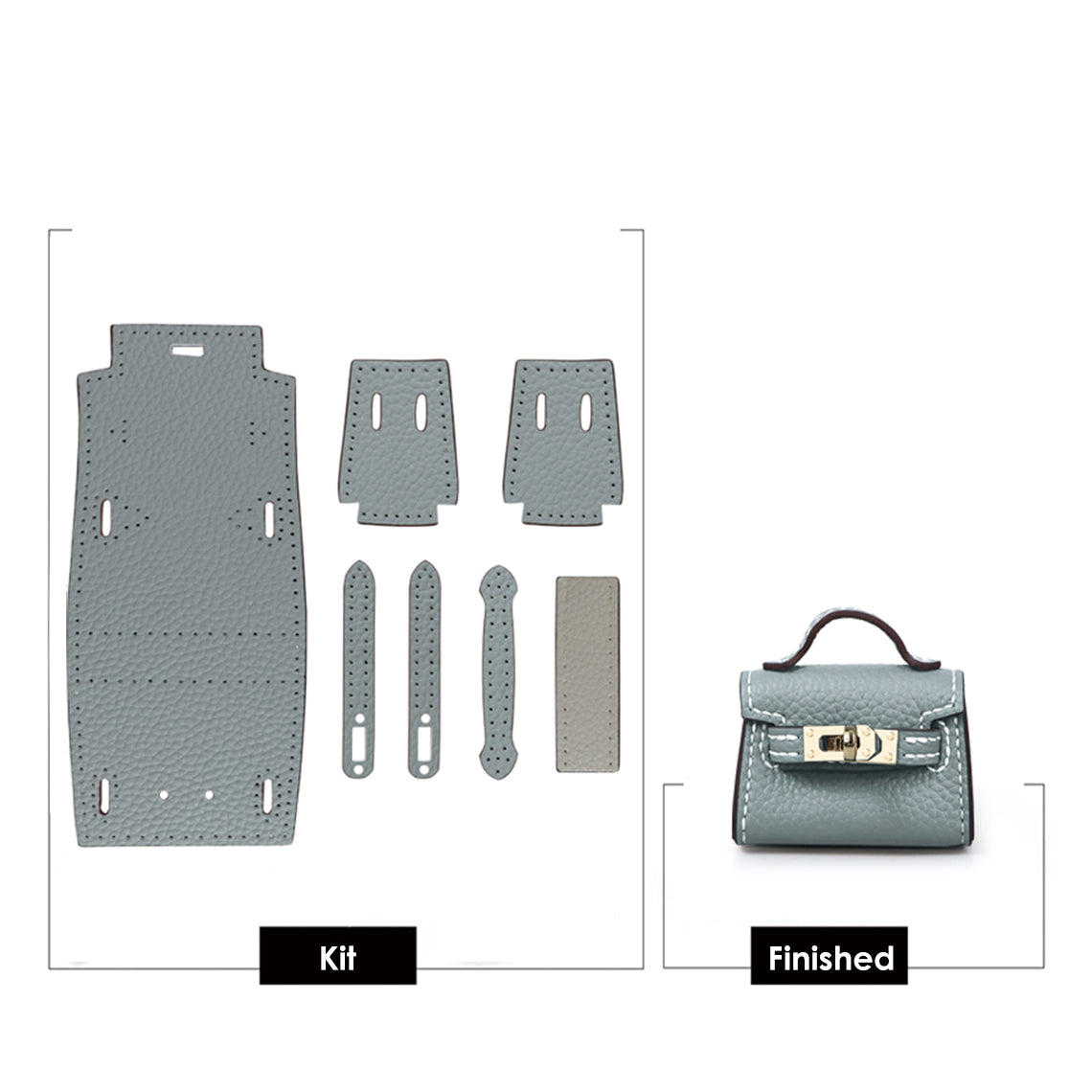 DIY Bag Charm Making Kit | Mini Kelly Bag Charm in Blue Gray - Wirkin™