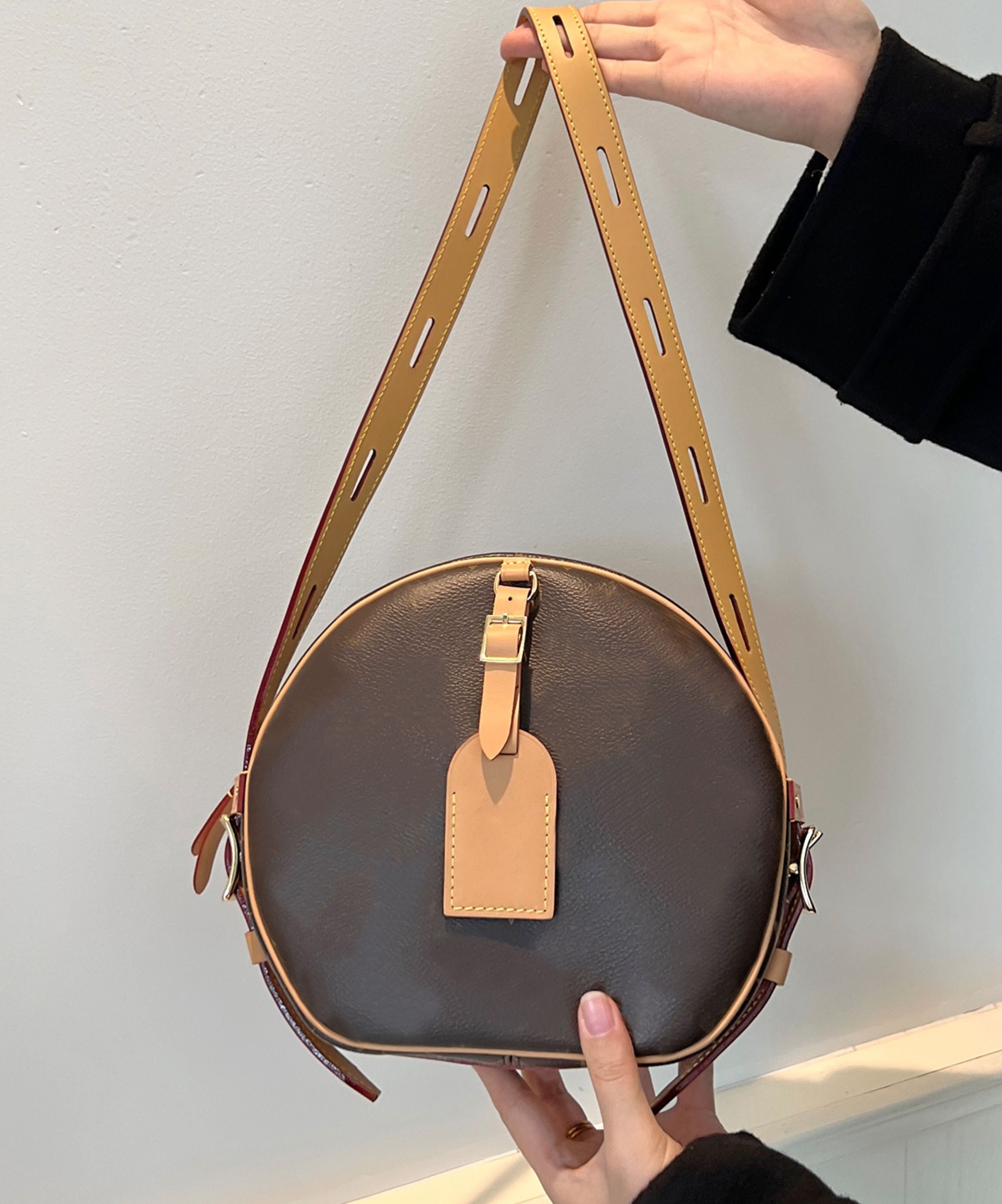 Petite Boîte Chapeau bag shoulder strap makeover, Vachetta Leather color-changing crossbody and underarm bag strap accessories