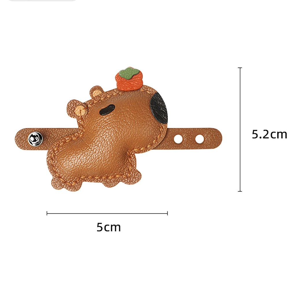 Capybara bag charm, genuine leather niche gift, cute capybara bag creative fashion pendant
